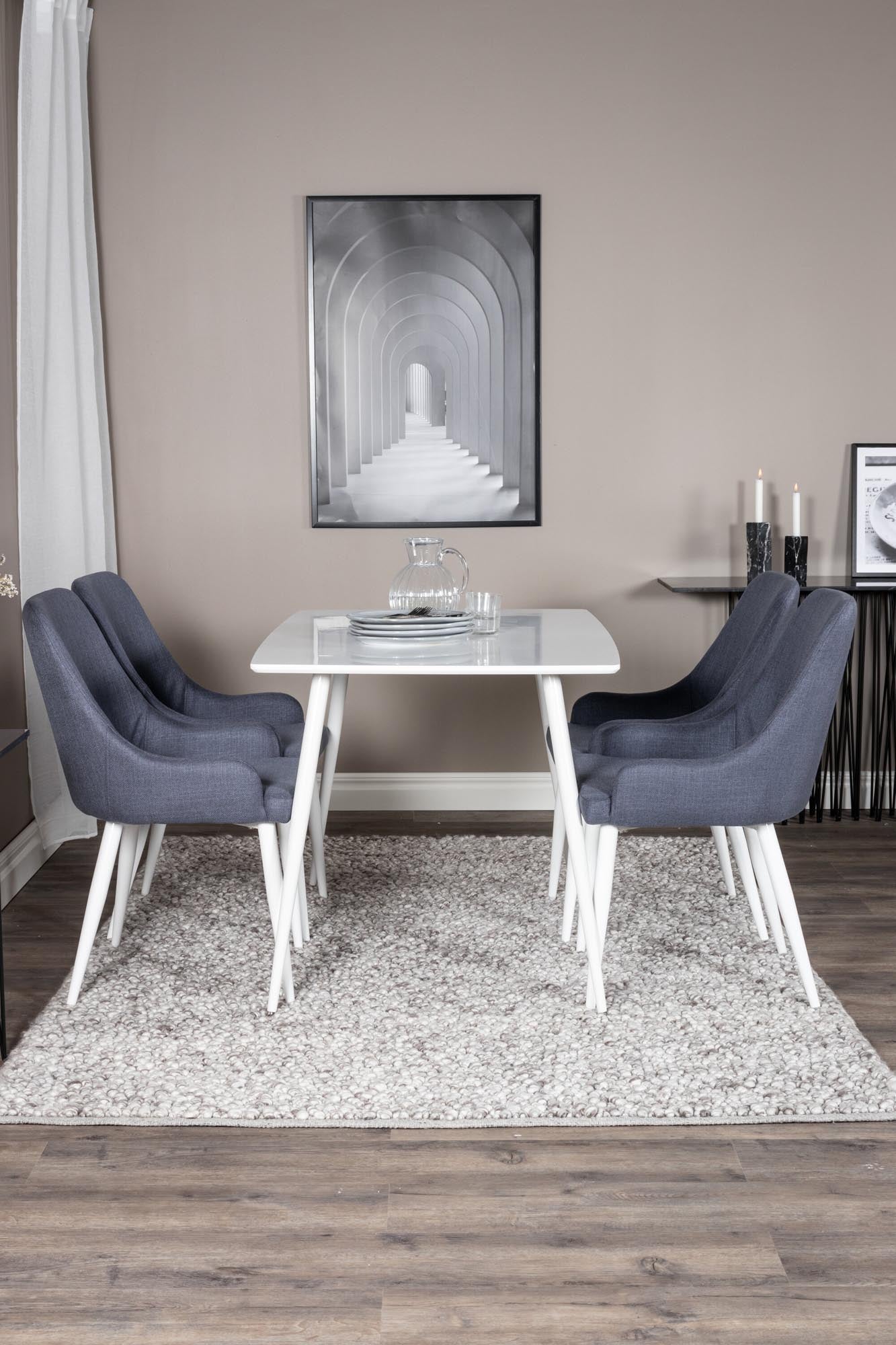 Polar Esszimmerset + Plaza 120cm/4St. in Blau Weiss präsentiert im Onlineshop von KAQTU Design AG. Esszimmerset ist von Venture Home