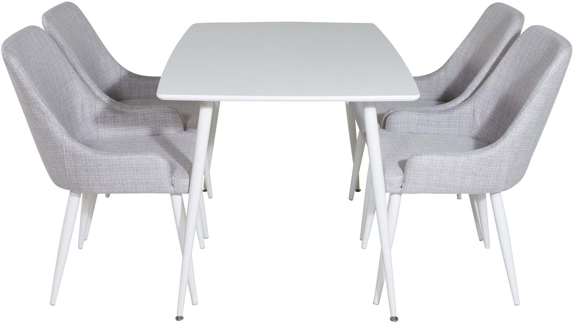 Polar Esszimmerset + Plaza 120cm/4St. in Grau weiss präsentiert im Onlineshop von KAQTU Design AG. Esszimmerset ist von Venture Home