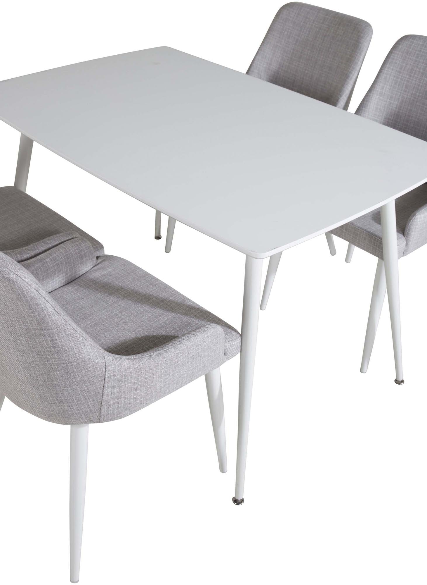 Polar Esszimmerset + Plaza 120cm/4St. in Grau weiss präsentiert im Onlineshop von KAQTU Design AG. Esszimmerset ist von Venture Home