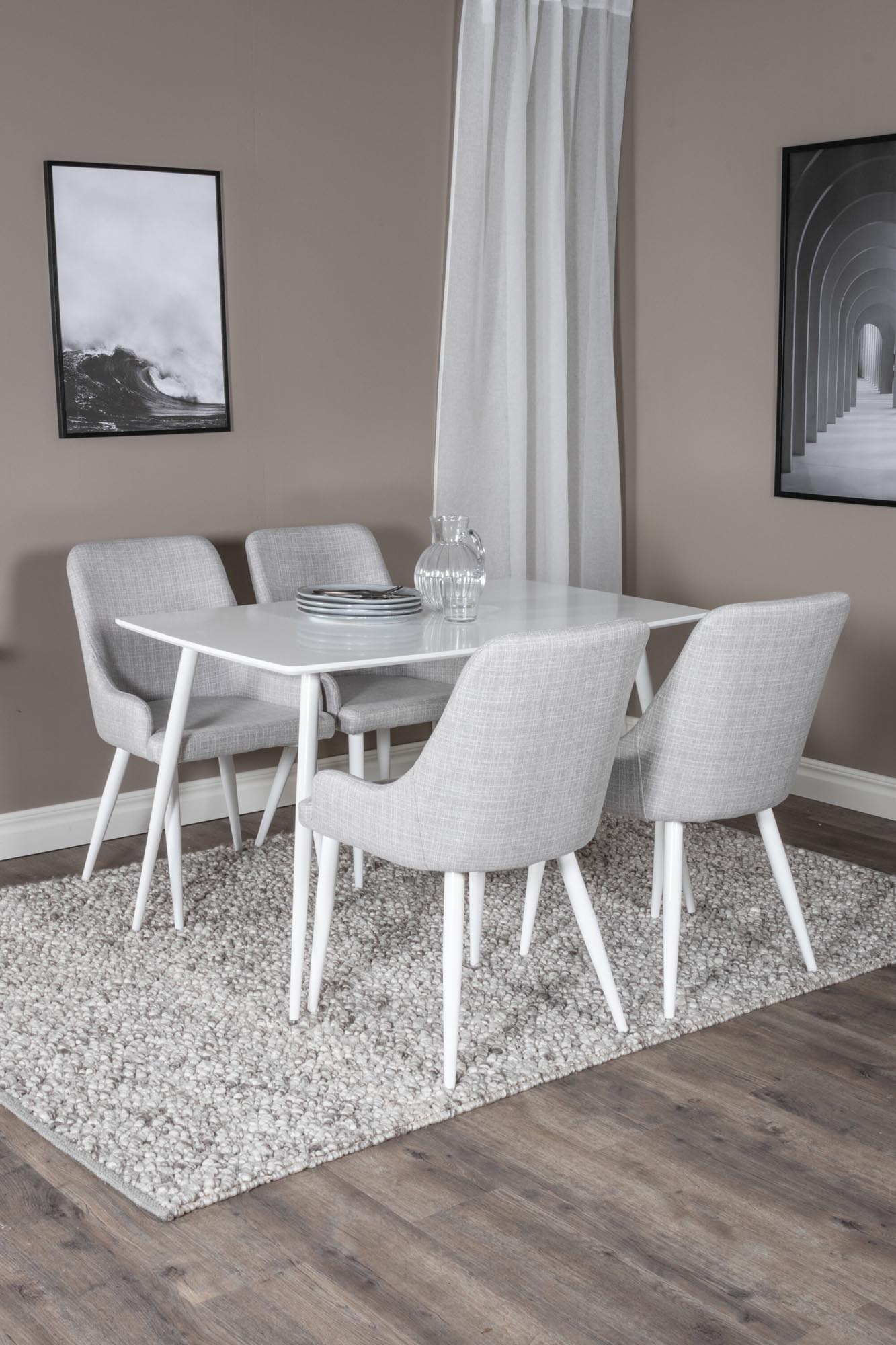 Polar Esszimmerset + Plaza 120cm/4St. in Grau weiss präsentiert im Onlineshop von KAQTU Design AG. Esszimmerset ist von Venture Home