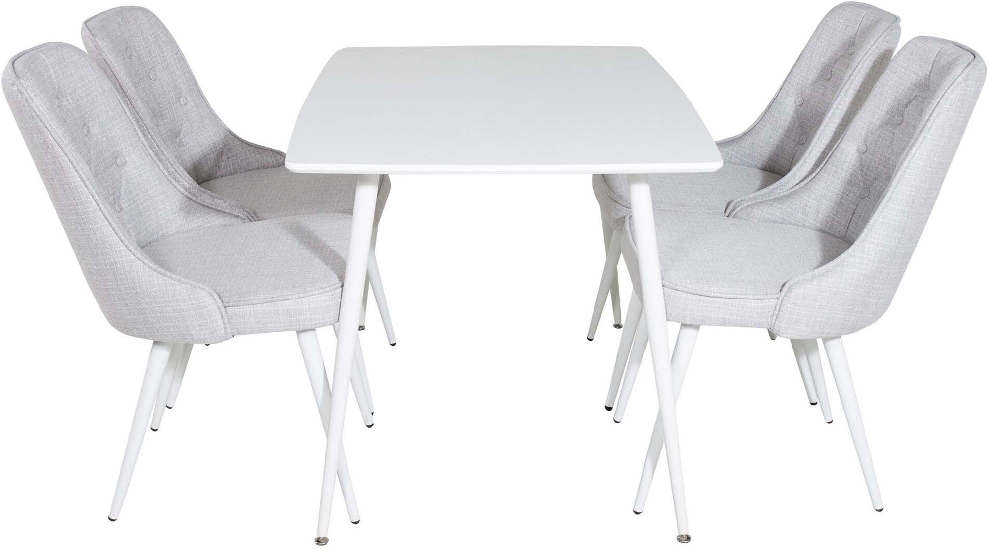 Polar Esszimmerset + Velvet Deluxe 120cm/4St. in Weiss präsentiert im Onlineshop von KAQTU Design AG. Esszimmerset ist von Venture Home
