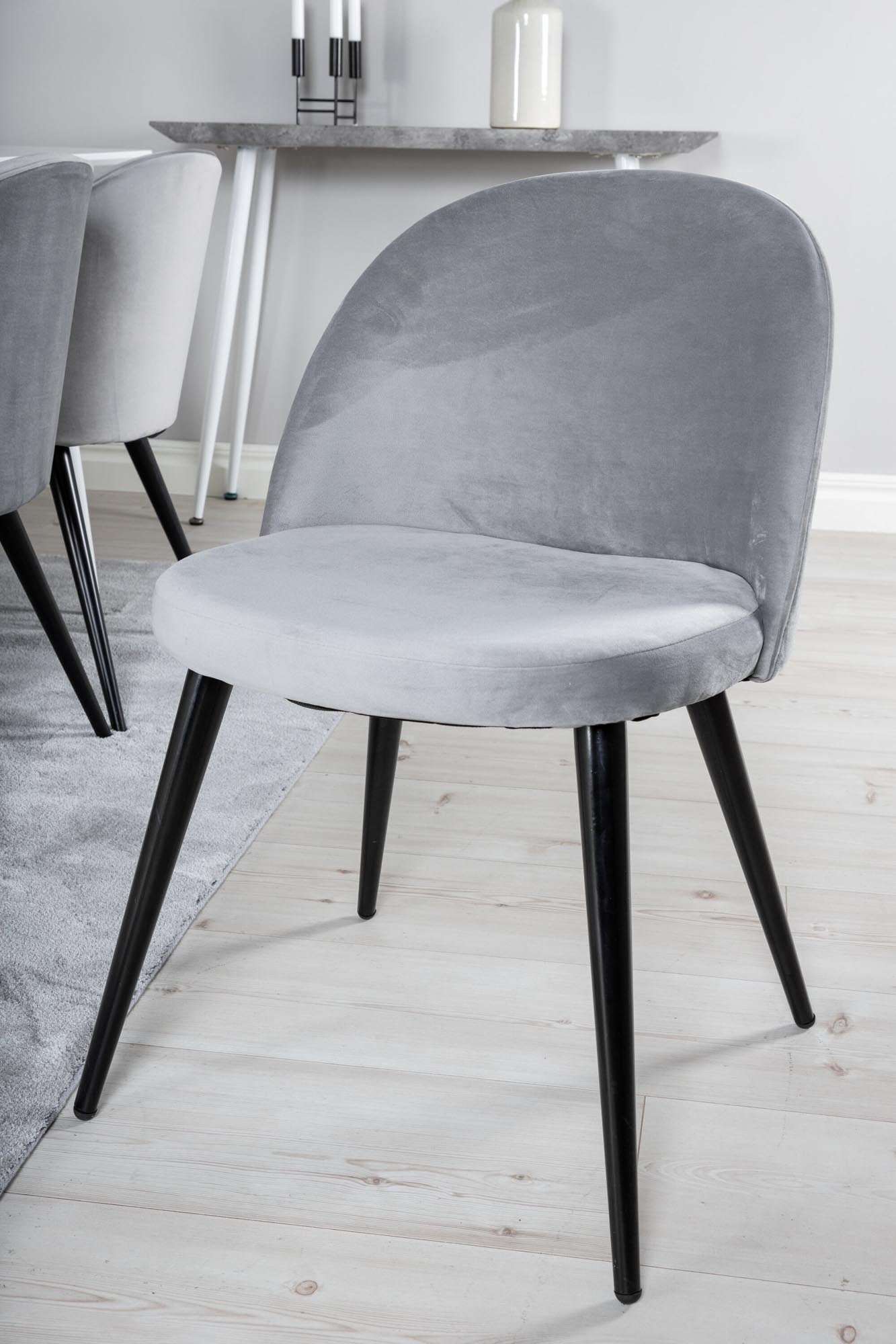 Polar Esszimmerset + Velvet 180cm/6St. in Weiss / Schwarz / Grau präsentiert im Onlineshop von KAQTU Design AG. Esszimmerset ist von Venture Home
