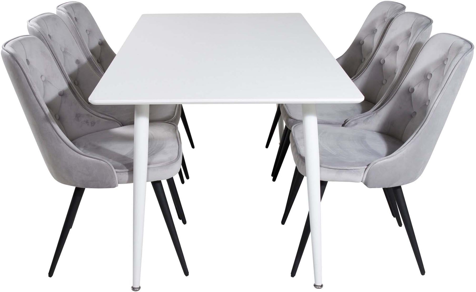 Polar Esszimmerset + Velvet Deluxe 180cm/6St. in Schwarz präsentiert im Onlineshop von KAQTU Design AG. Esszimmerset ist von Venture Home