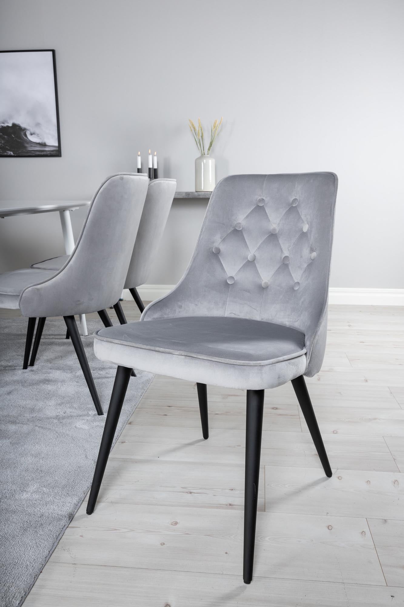 Polar Esszimmerset + Velvet Deluxe 180cm/6St. in Schwarz präsentiert im Onlineshop von KAQTU Design AG. Esszimmerset ist von Venture Home
