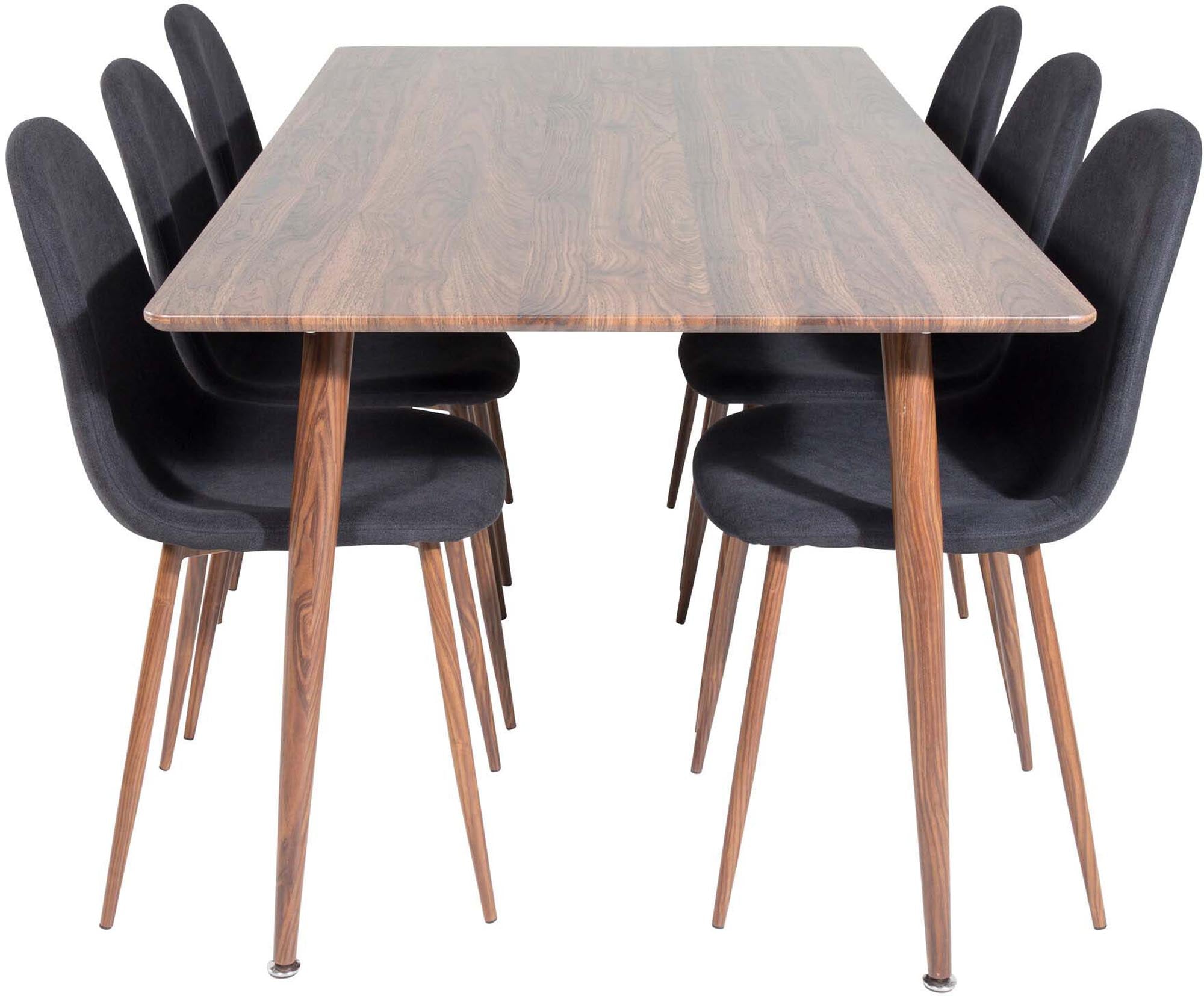 Polar Esszimmerset + Polar 180cm/6St. in Schwarz, Natur präsentiert im Onlineshop von KAQTU Design AG. Esszimmerset ist von Venture Home