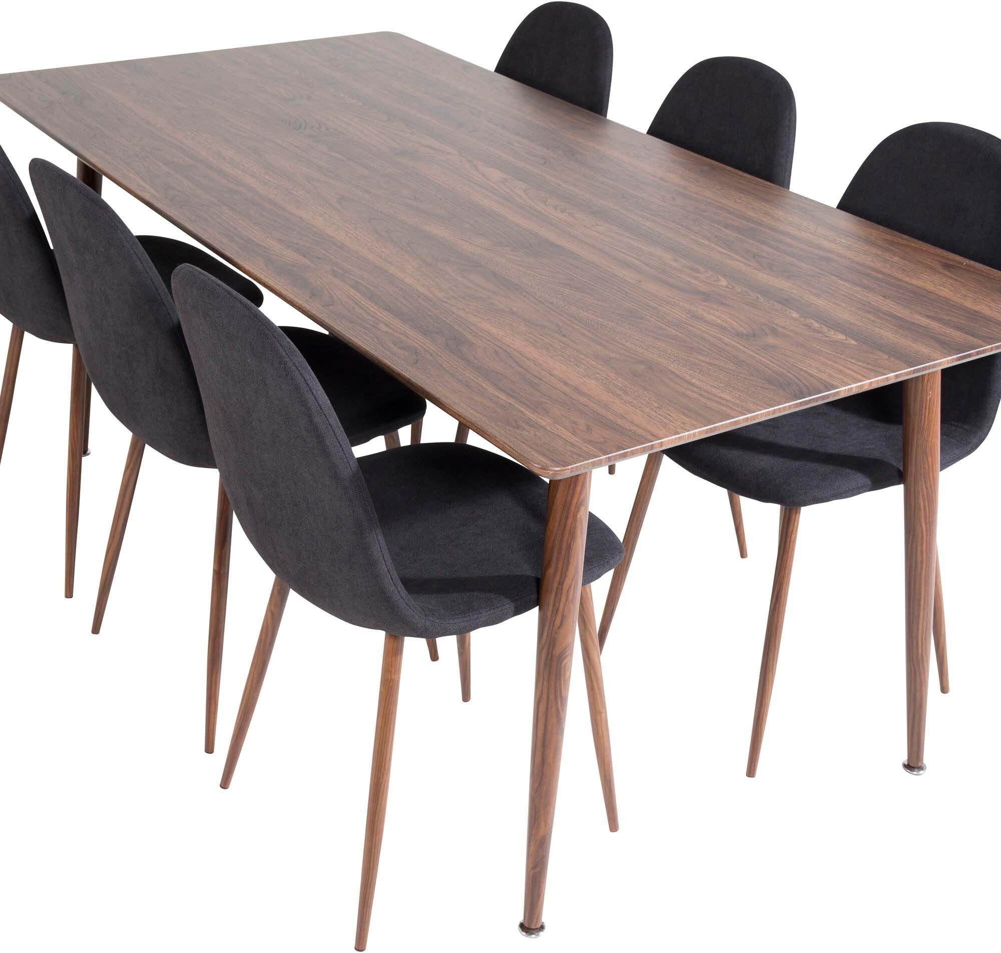 Polar Esszimmerset + Polar 180cm/6St. in Schwarz, Natur präsentiert im Onlineshop von KAQTU Design AG. Esszimmerset ist von Venture Home