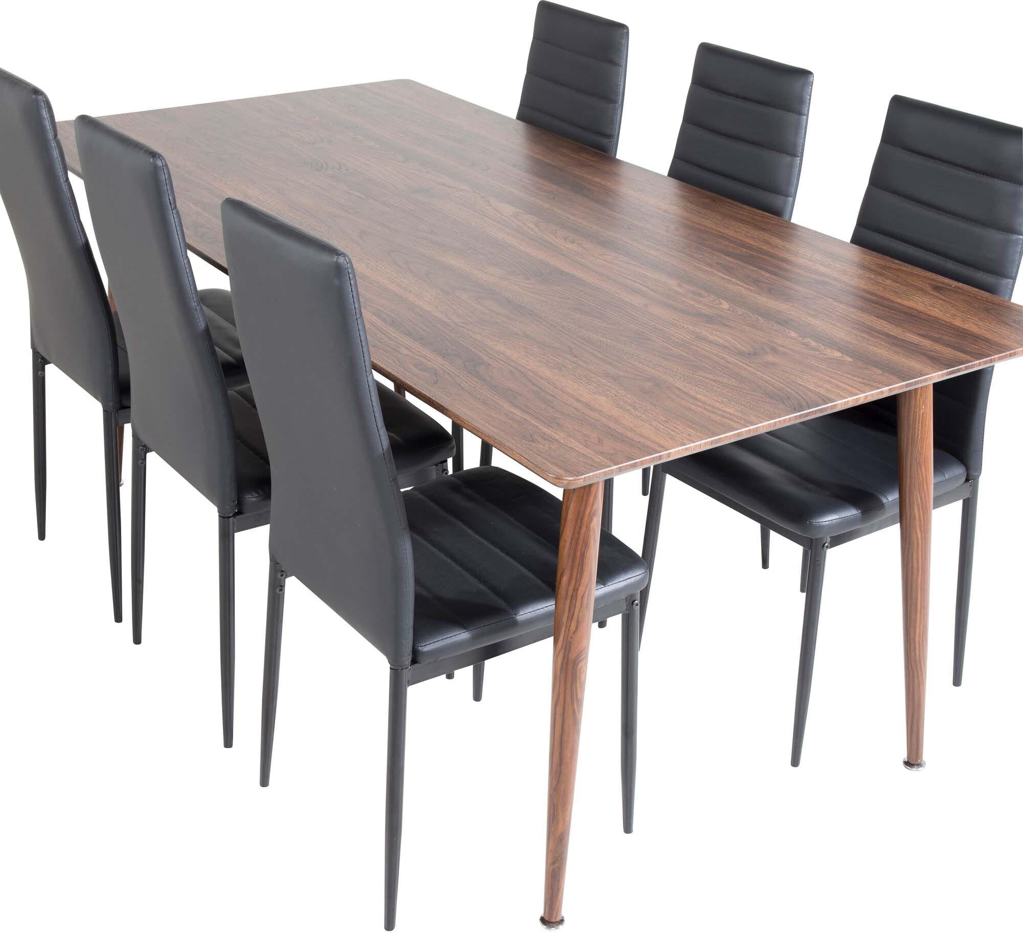 Polar Esszimmerset + Slim 180cm/6St. in Schwarz präsentiert im Onlineshop von KAQTU Design AG. Esszimmerset ist von Venture Home