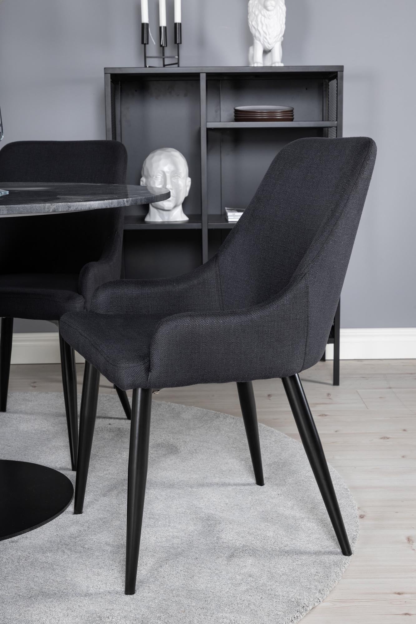 Estelle Esszimmerset + Plaza ⌀106cm/4St. in Schwarz präsentiert im Onlineshop von KAQTU Design AG. Esszimmerset ist von Venture Home
