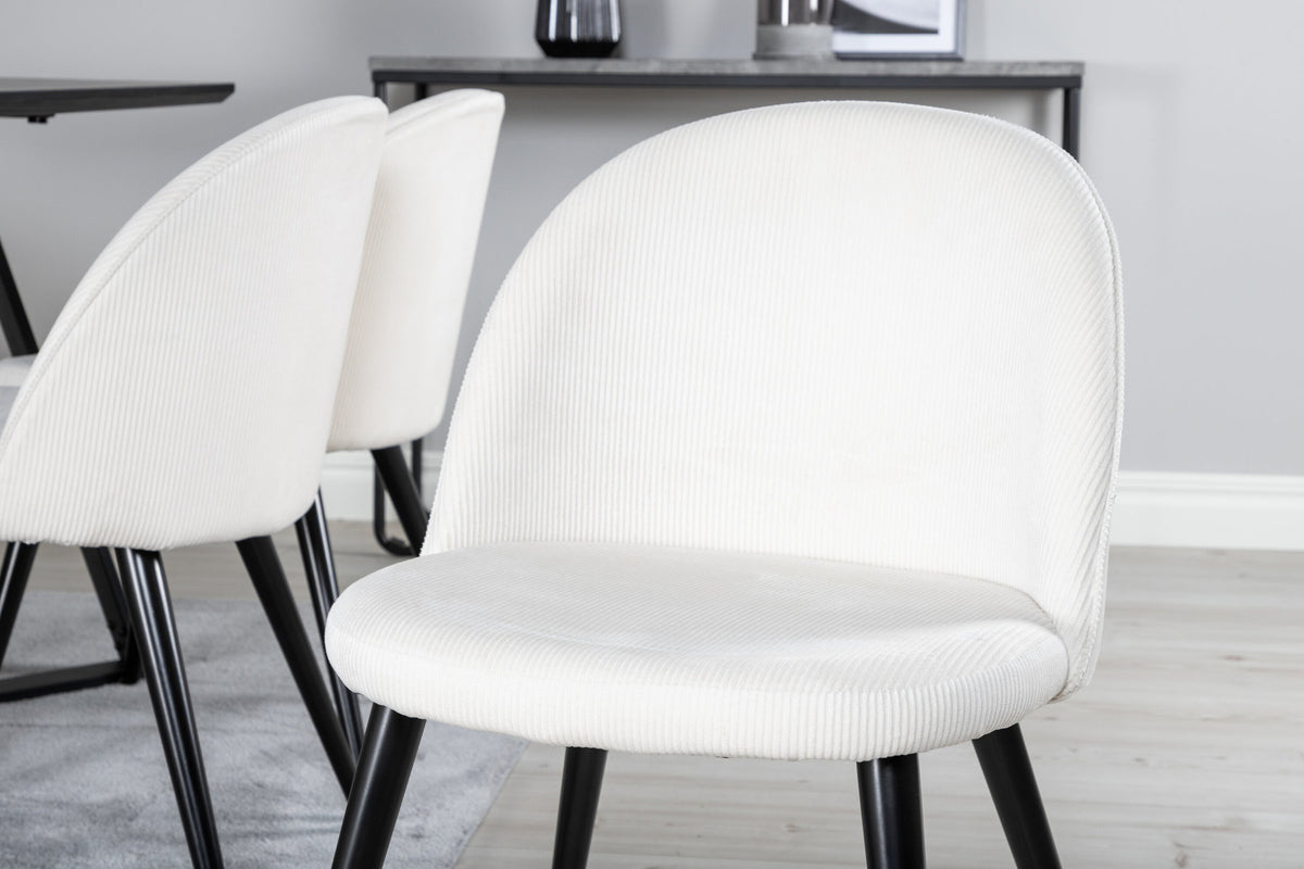 Marina Esszimmerset Velvet 180cm/6St. in Schwarz-Weiss präsentiert im Onlineshop von KAQTU Design AG. Esszimmerset ist von Venture Home
