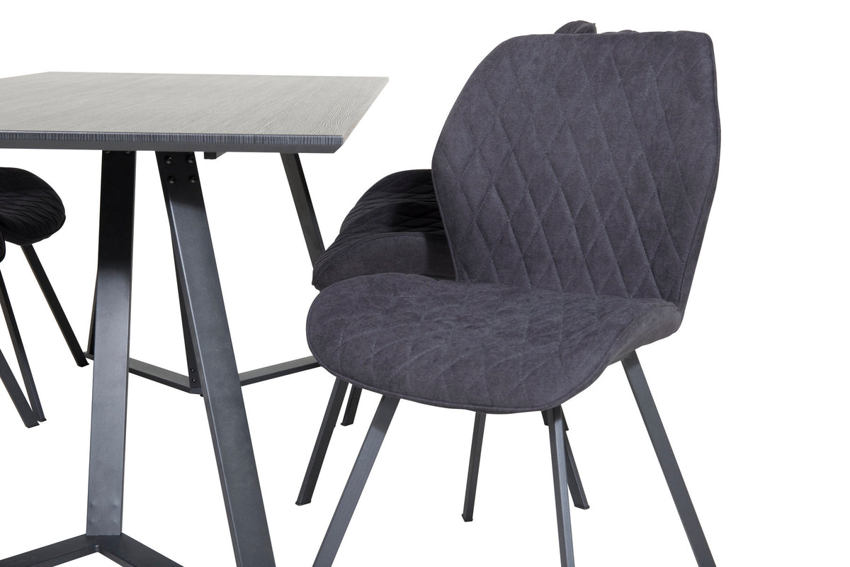 Marina Esszimmerset Gemma 180cm/6St. in Schwarz präsentiert im Onlineshop von KAQTU Design AG. Esszimmerset ist von Venture Home