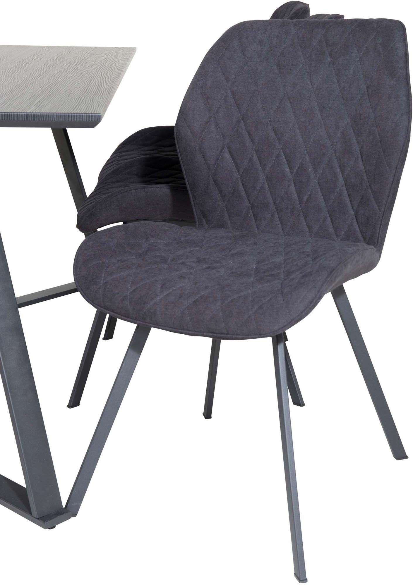 Marina Esszimmerset Gemma 180cm/6St. in Schwarz präsentiert im Onlineshop von KAQTU Design AG. Esszimmerset ist von Venture Home