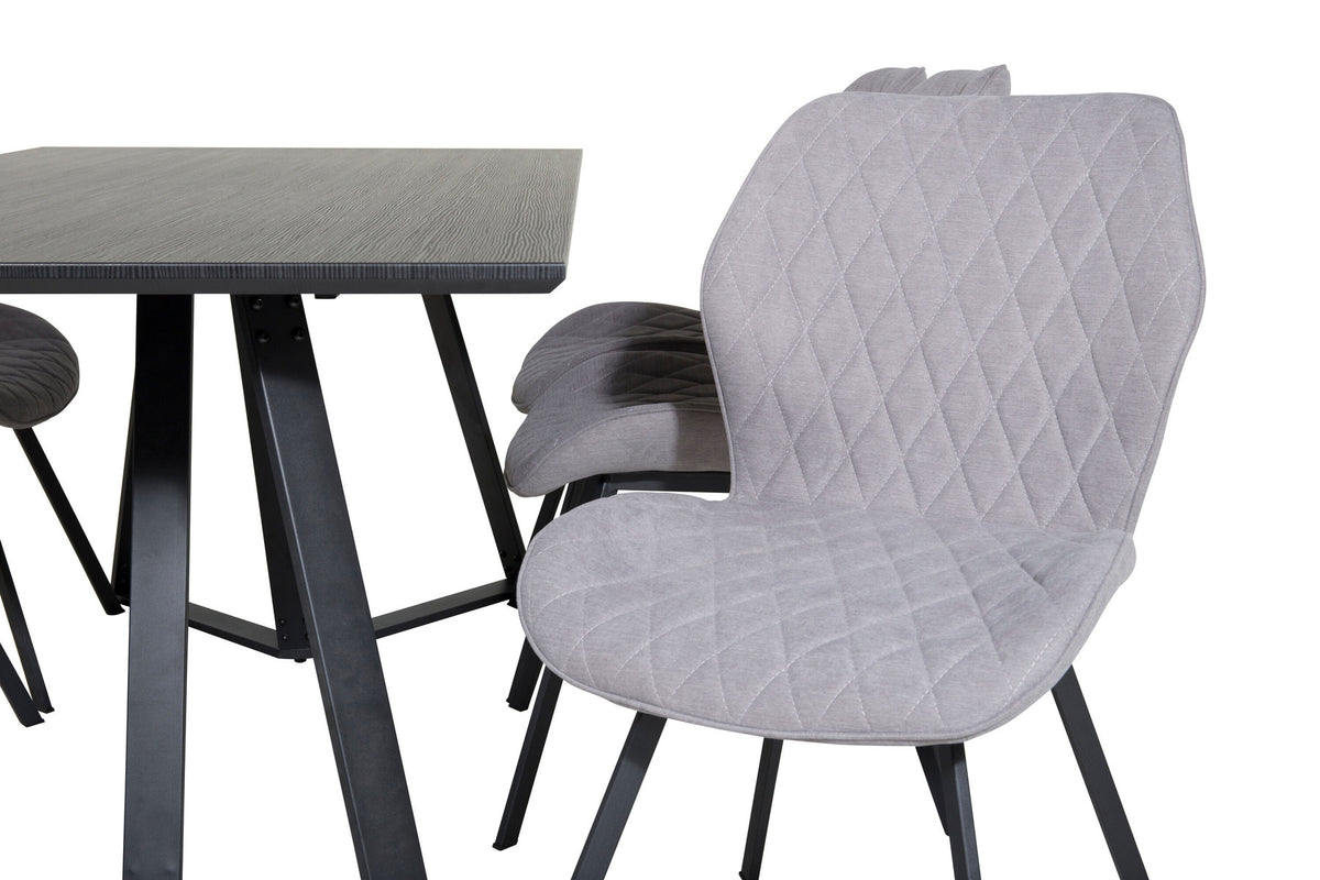 Marina Esszimmerset Gemma 180cm/6St. in Schwarz / Grau präsentiert im Onlineshop von KAQTU Design AG. Esszimmerset ist von Venture Home