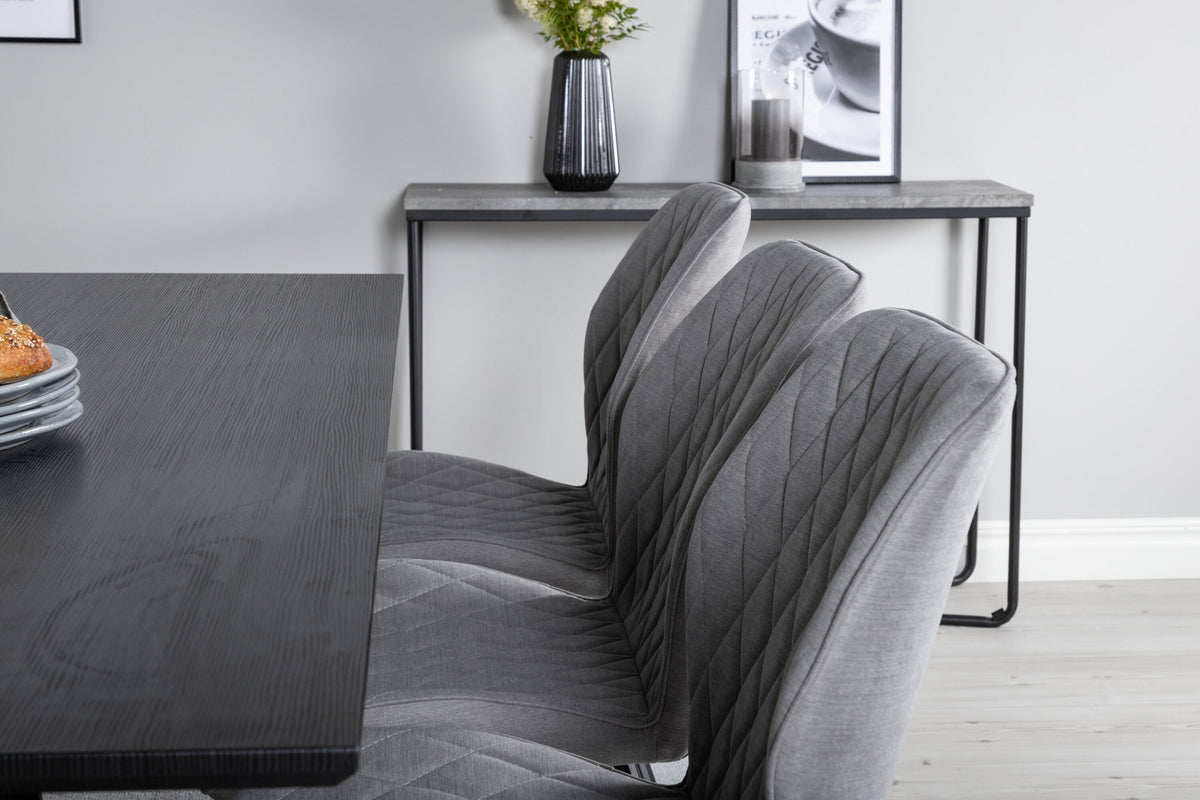 Marina Esszimmerset Gemma 180cm/6St. in Schwarz / Grau präsentiert im Onlineshop von KAQTU Design AG. Esszimmerset ist von Venture Home