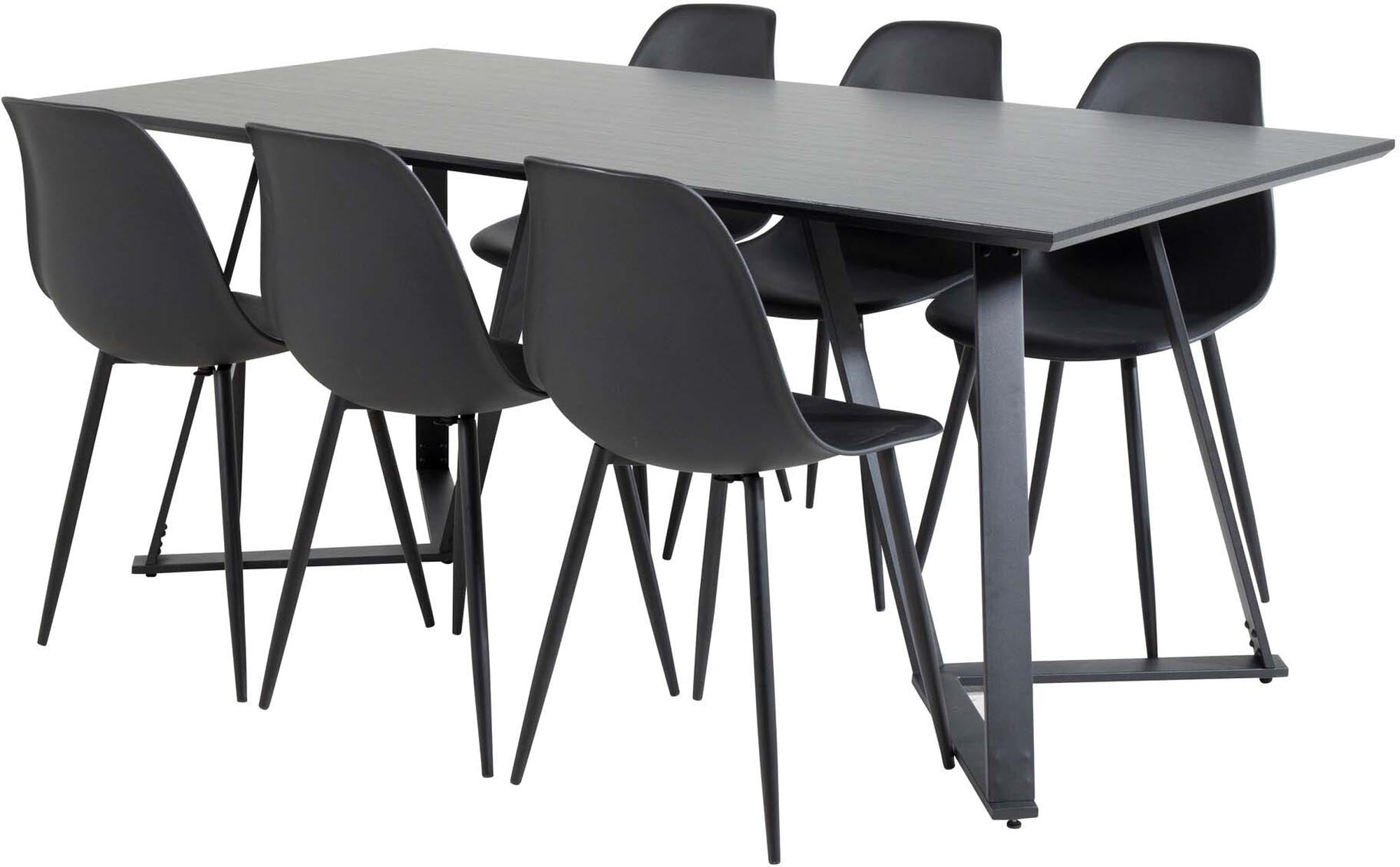 Elegantes Esszimmerset mit 180 cm Tisch und 6 Stühlen, modernes Design, ideal für stilvolle und komfortable Esszimmer.