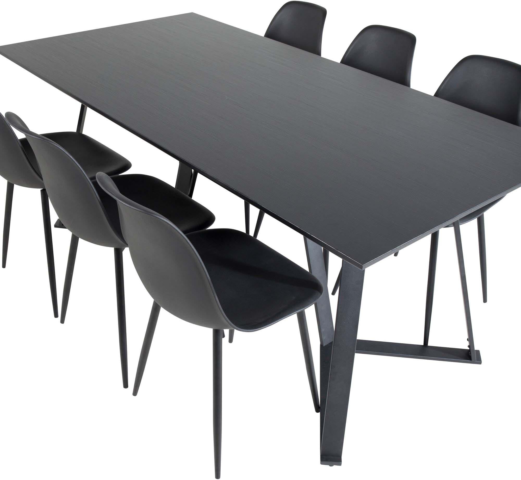 Elegantes Esszimmerset mit 180 cm Tisch und 6 Stühlen, modernes Design, hochwertige Materialien, ideal für stilvolle Räume.