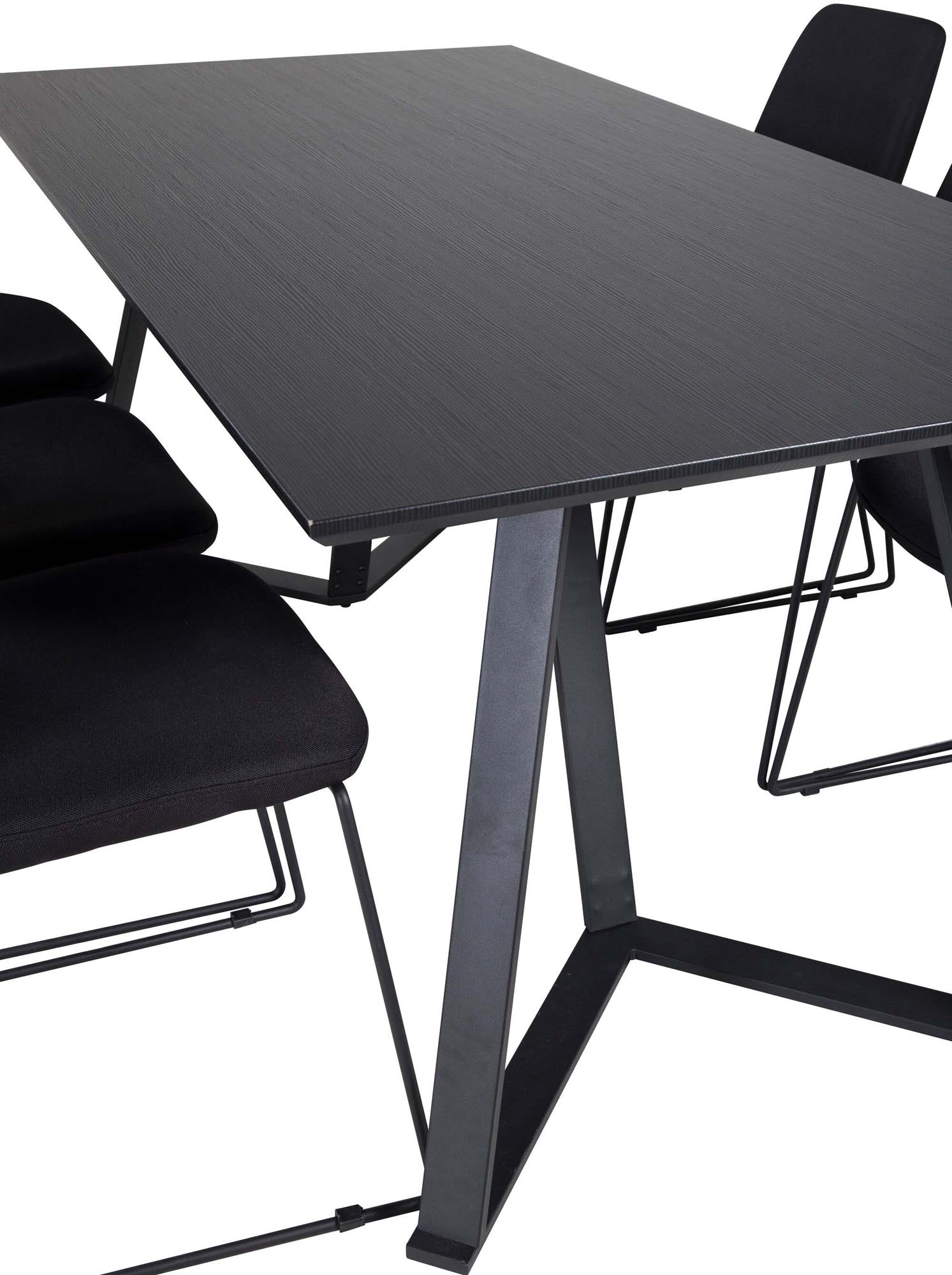 Marina Esszimmerset Muce 180cm/6St. in Schwarz präsentiert im Onlineshop von KAQTU Design AG. Esszimmerset ist von Venture Home