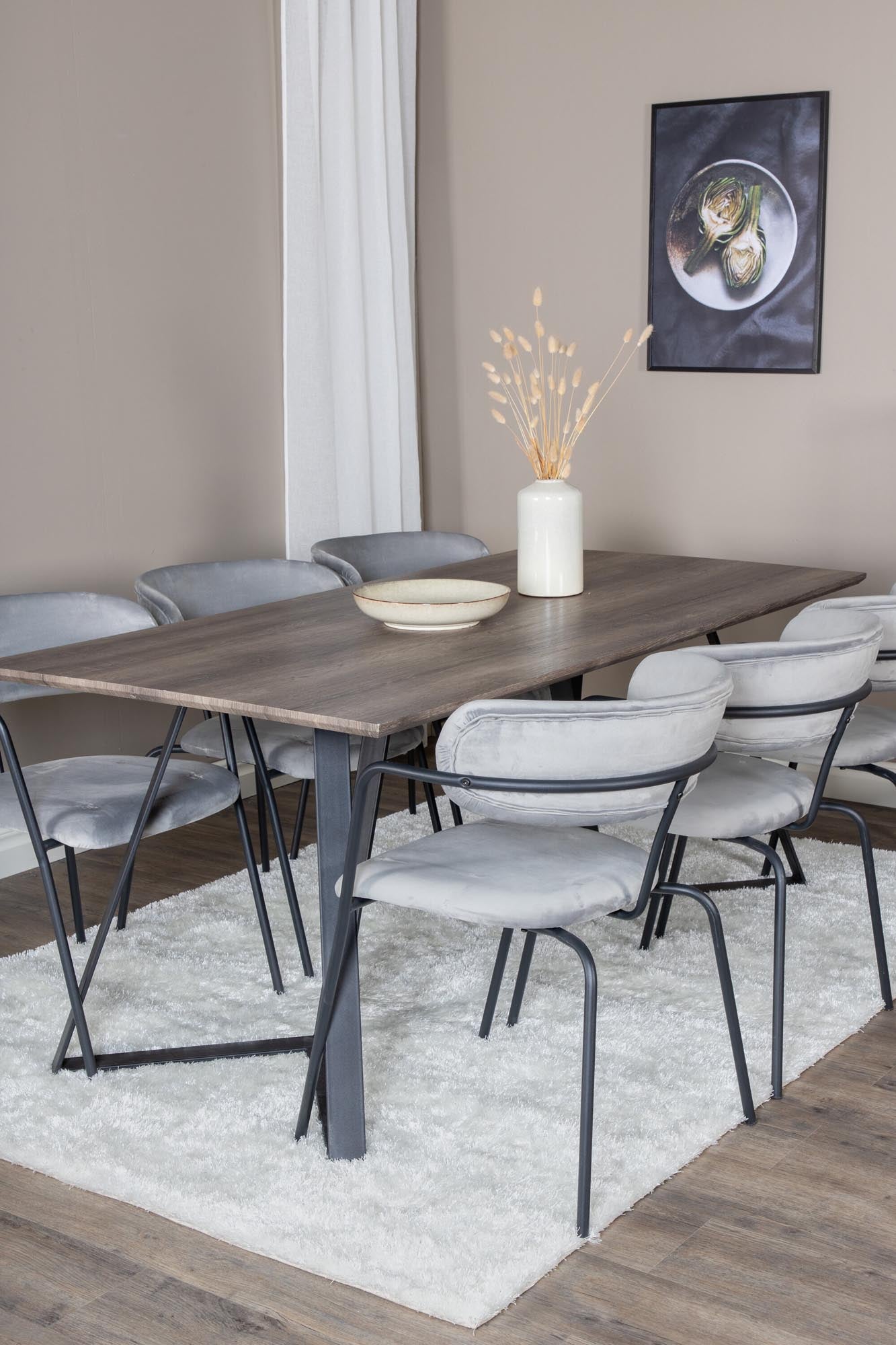 Marina Esszimmerset Arrow 180cm/6St. in Schwarzgrau präsentiert im Onlineshop von KAQTU Design AG. Esszimmerset ist von Venture Home