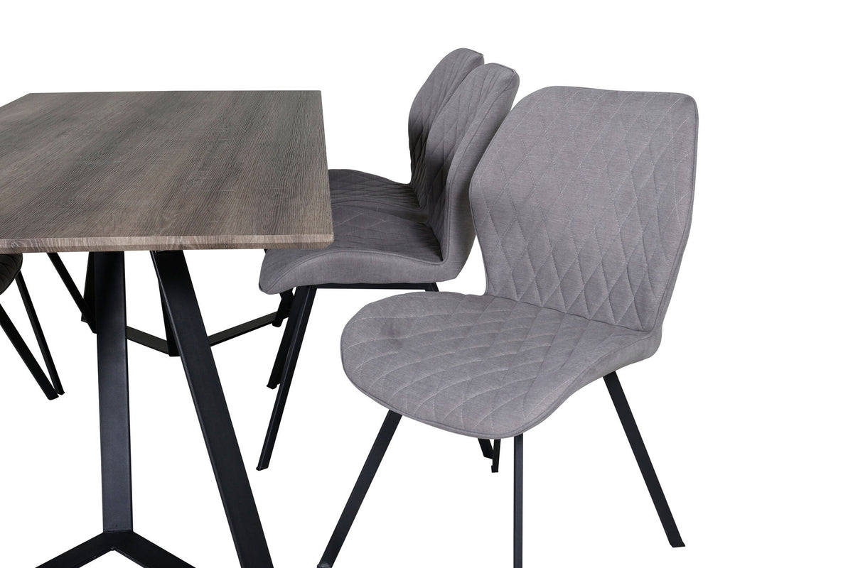 Marina Esszimmerset Gemma 180cm/6St. in Braun / Schwarz / Grau präsentiert im Onlineshop von KAQTU Design AG. Esszimmerset ist von Venture Home