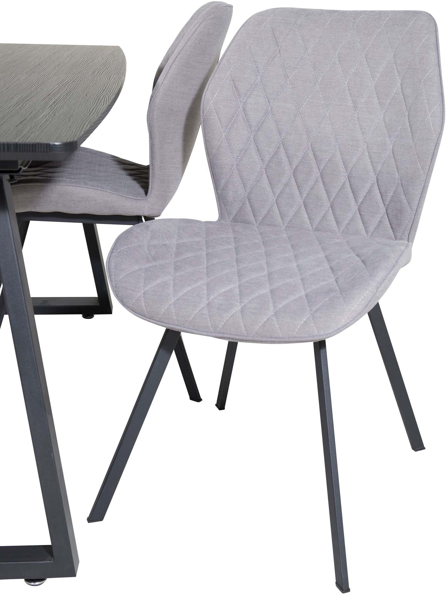 Inca Esszimmerset ausziehbar (Gemma) 160cm/4St. in Schwarz / Grau präsentiert im Onlineshop von KAQTU Design AG. Esszimmerset ist von Venture Home
