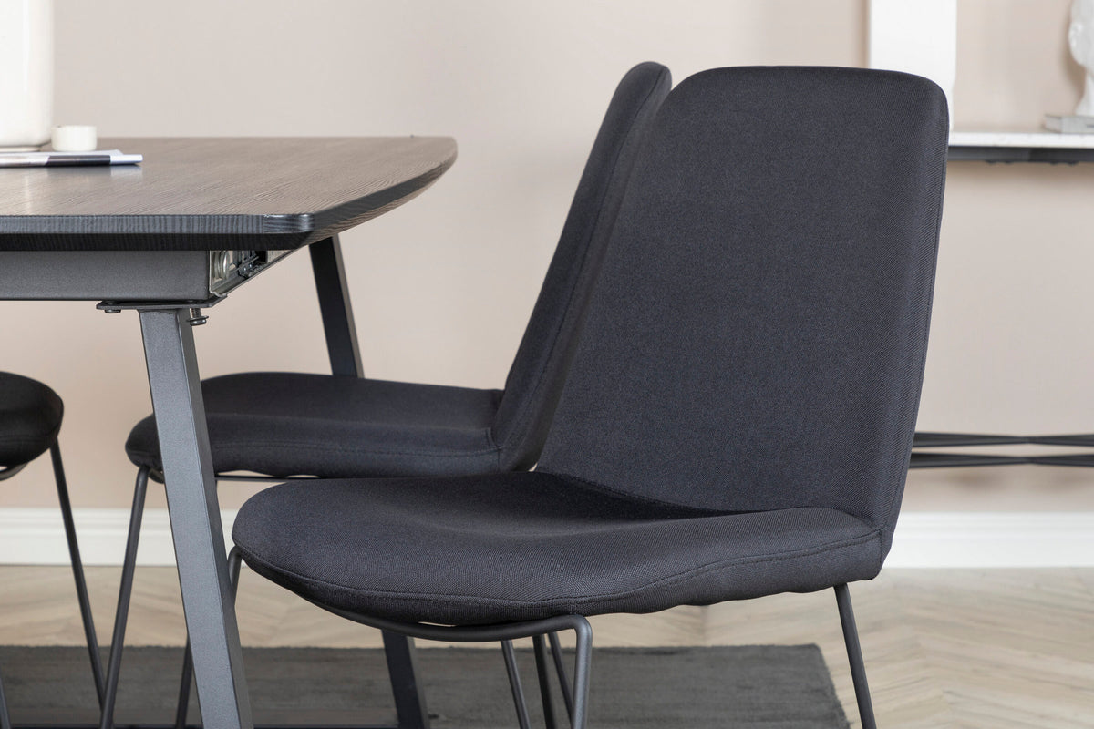 Inca Esszimmerset ausziehbar (Muce) 160cm/4St. in Schwarz präsentiert im Onlineshop von KAQTU Design AG. Esszimmerset ist von Venture Home