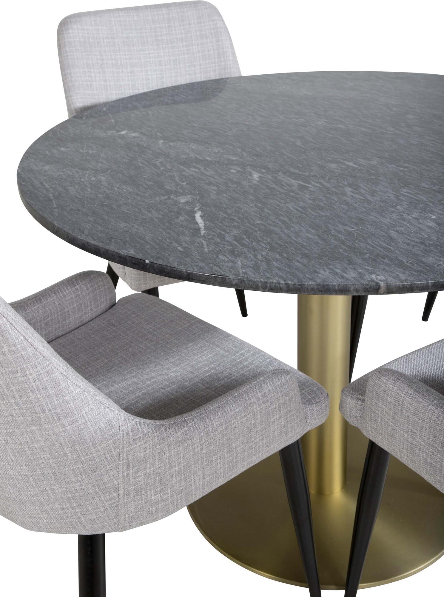 Estelle Esszimmerset + Plaza ⌀106cm/4St. in Weiss / Schwarz / Gold präsentiert im Onlineshop von KAQTU Design AG. Esszimmerset ist von Venture Home