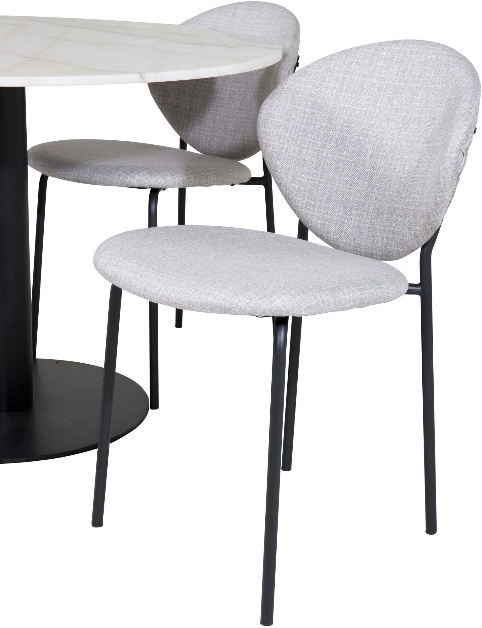 Estelle Esszimmerset + Vault ⌀106cm/4St. in Schwarzgrau präsentiert im Onlineshop von KAQTU Design AG. Esszimmerset ist von Venture Home