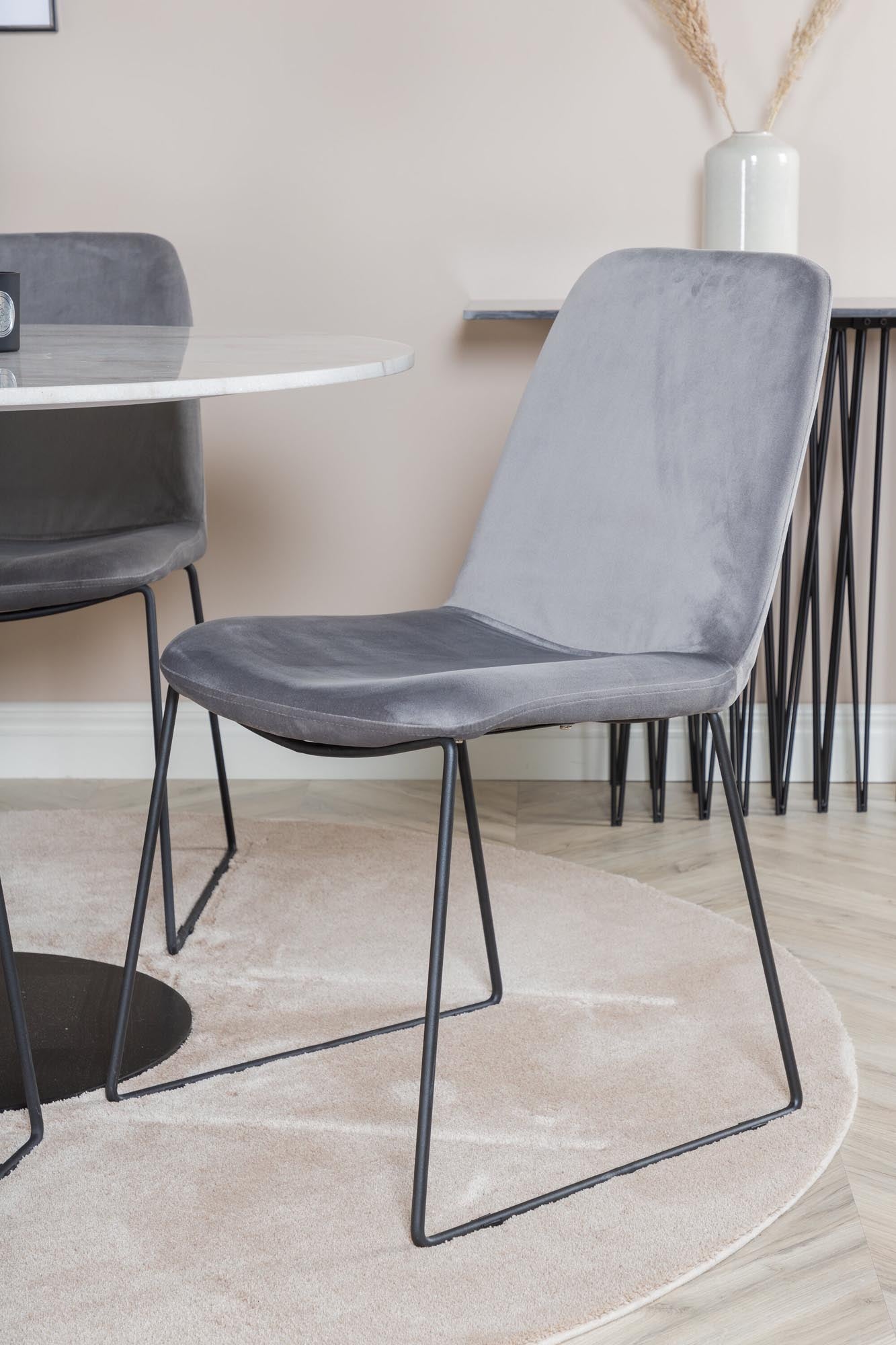 Estelle Esszimmerset + Muce ⌀106cm/4St. in Schwarz / Grau präsentiert im Onlineshop von KAQTU Design AG. Esszimmerset ist von Venture Home