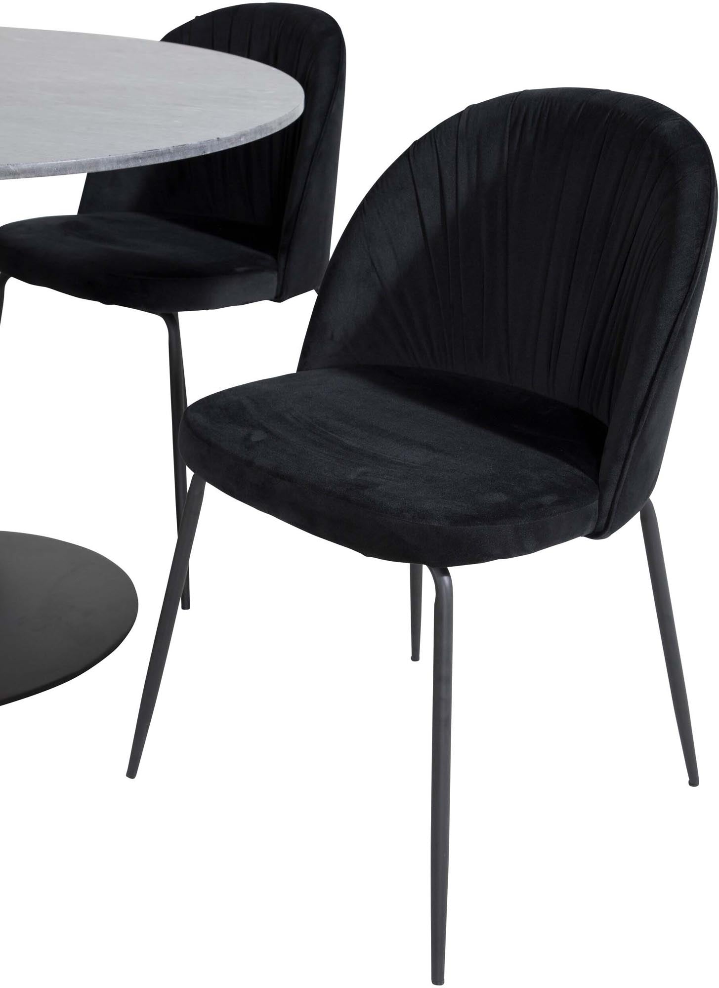 Estelle Esszimmerset + Wrinkles ⌀106cm/4St. in Schwarz präsentiert im Onlineshop von KAQTU Design AG. Esszimmerset ist von Venture Home