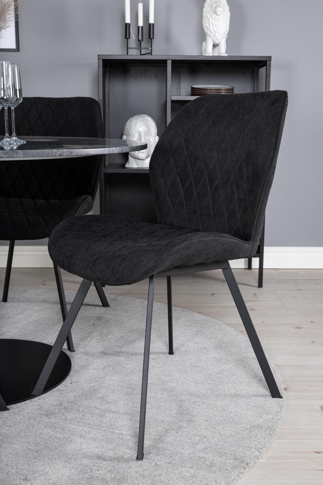 Estelle Esszimmerset + Gemma ⌀106cm/4St. in Schwarz präsentiert im Onlineshop von KAQTU Design AG. Esszimmerset ist von Venture Home