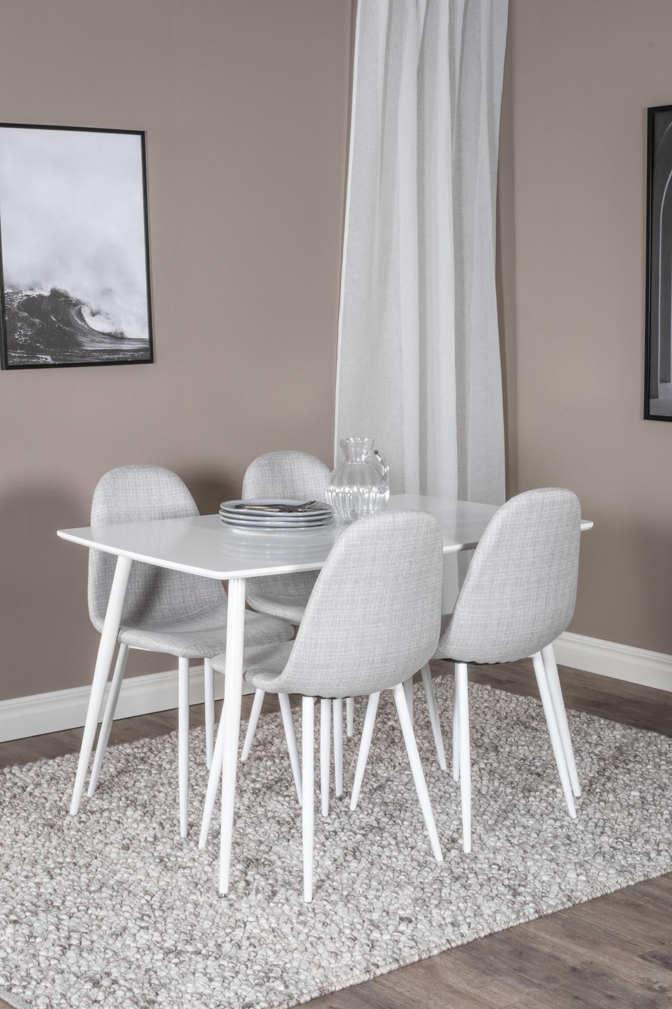 Polar Esszimmerset + Polar 120cm/4St. in Weiss / Grau präsentiert im Onlineshop von KAQTU Design AG. Esszimmerset ist von Venture Home