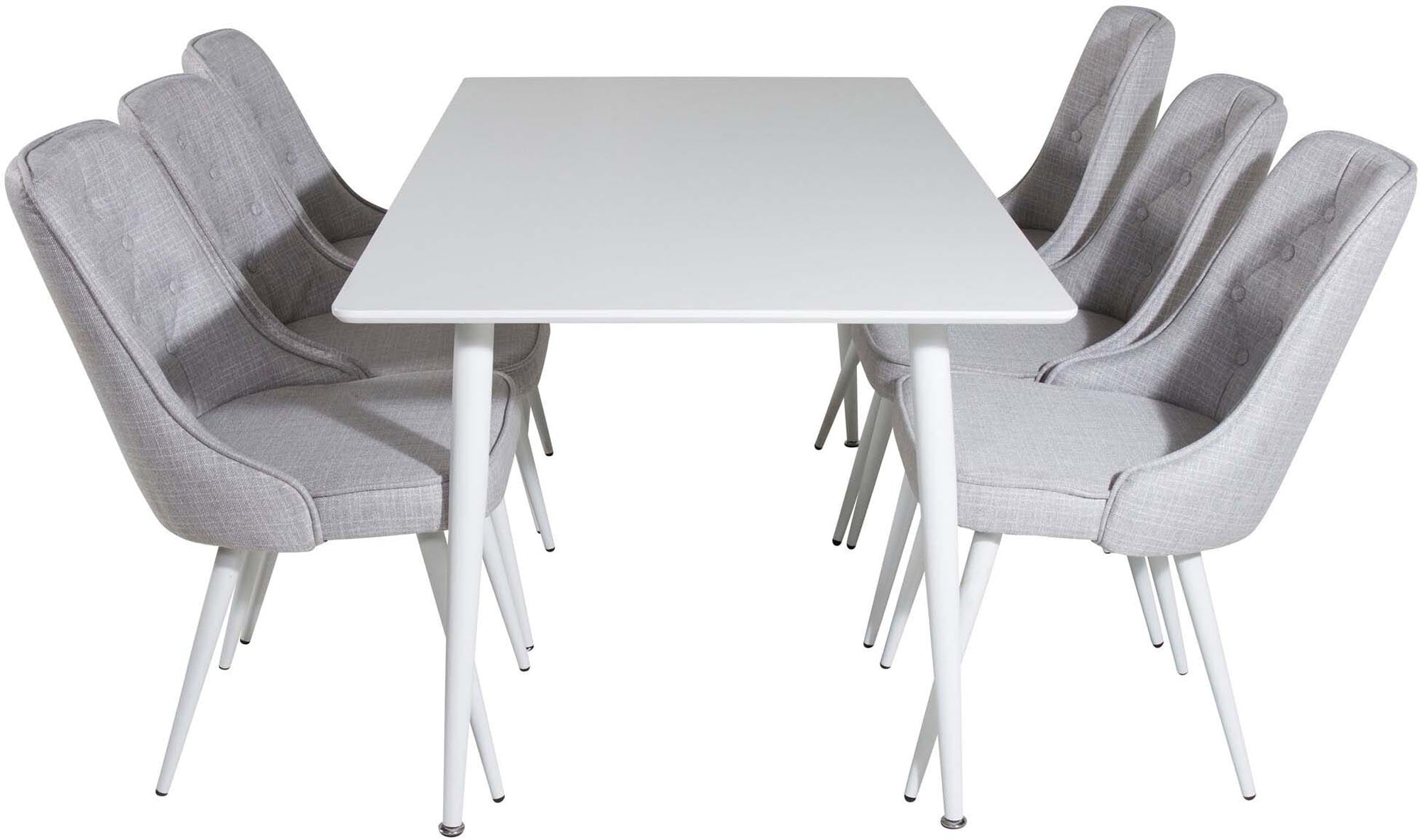 Polar Esszimmerset + Velvet Deluxe 180cm/6St. in Weiss präsentiert im Onlineshop von KAQTU Design AG. Esszimmerset ist von Venture Home