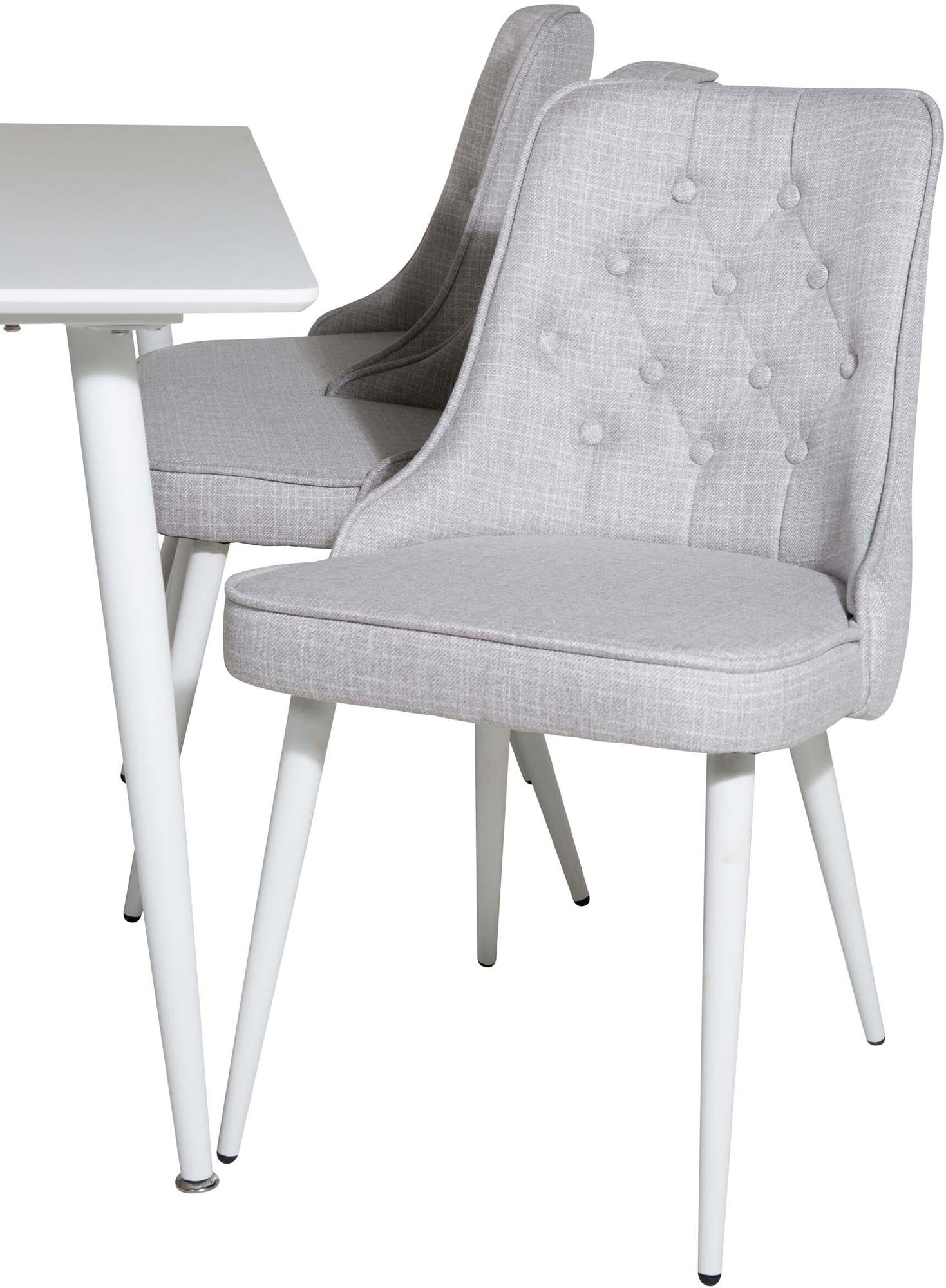 Polar Esszimmerset + Velvet Deluxe 180cm/6St. in Weiss präsentiert im Onlineshop von KAQTU Design AG. Esszimmerset ist von Venture Home