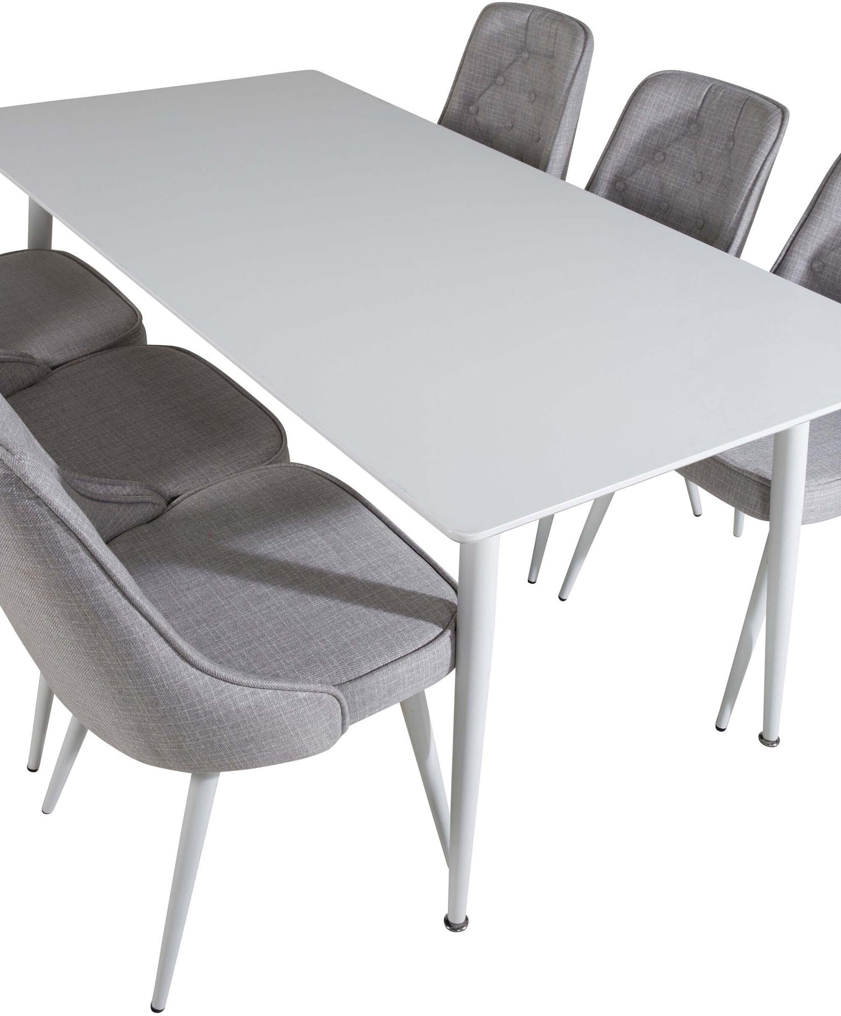 Polar Esszimmerset + Velvet Deluxe 180cm/6St. in Weiss präsentiert im Onlineshop von KAQTU Design AG. Esszimmerset ist von Venture Home