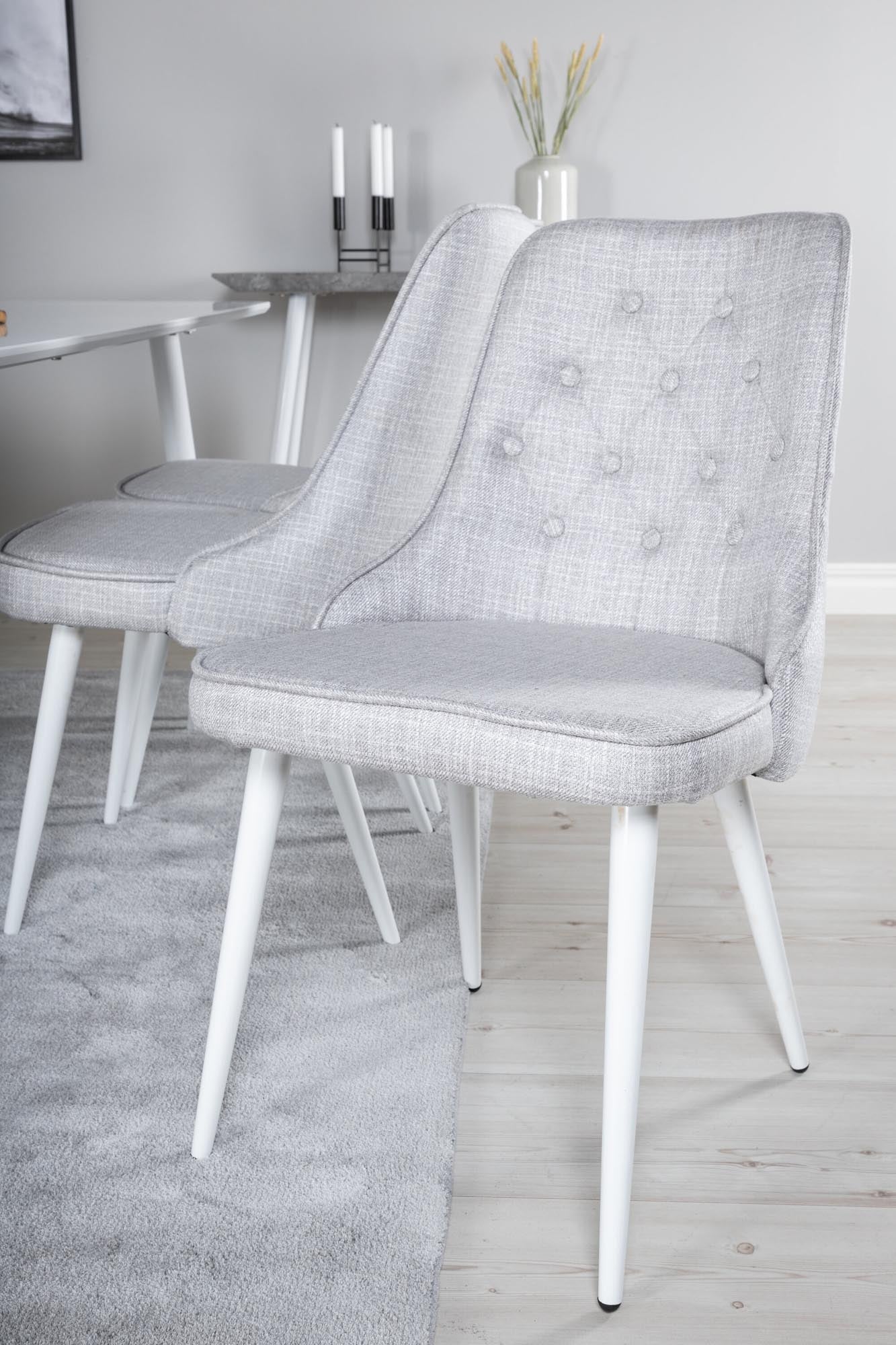 Polar Esszimmerset + Velvet Deluxe 180cm/6St. in Weiss präsentiert im Onlineshop von KAQTU Design AG. Esszimmerset ist von Venture Home