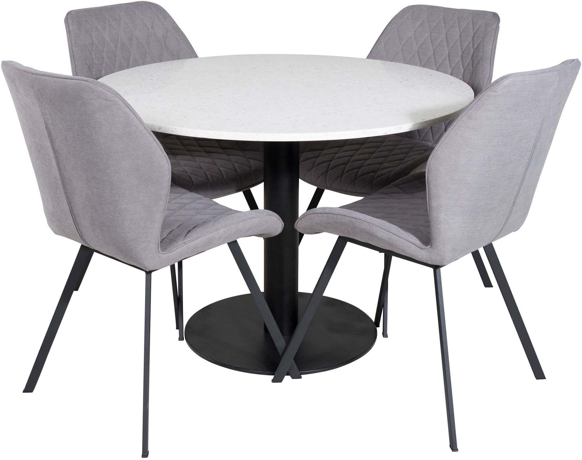 Razzia Esszimmerset + Gemma ⌀106cm/4St. in Schwarzgrau präsentiert im Onlineshop von KAQTU Design AG. Esszimmerset ist von Venture Home