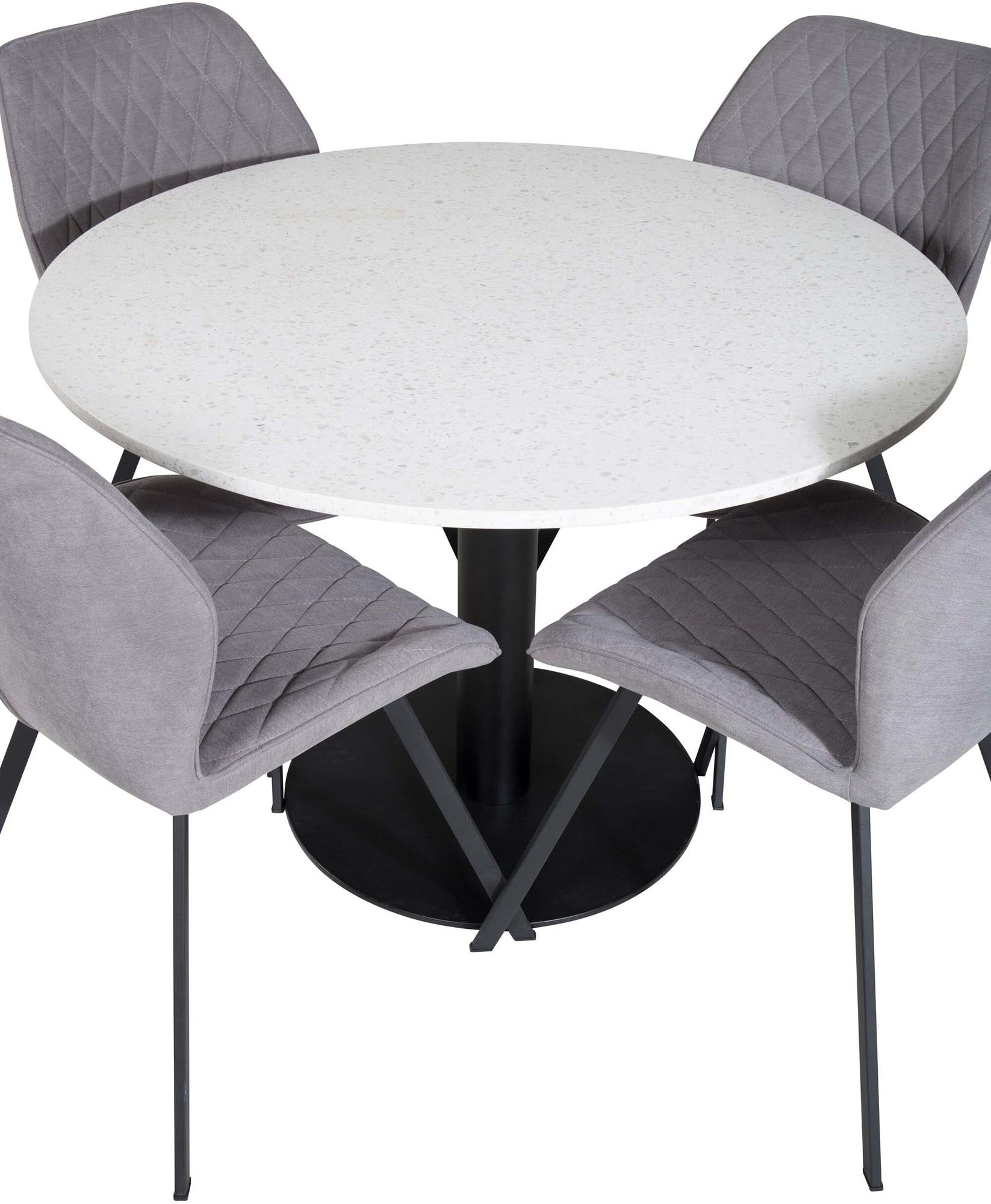 Razzia Esszimmerset + Gemma ⌀106cm/4St. in Schwarzgrau präsentiert im Onlineshop von KAQTU Design AG. Esszimmerset ist von Venture Home