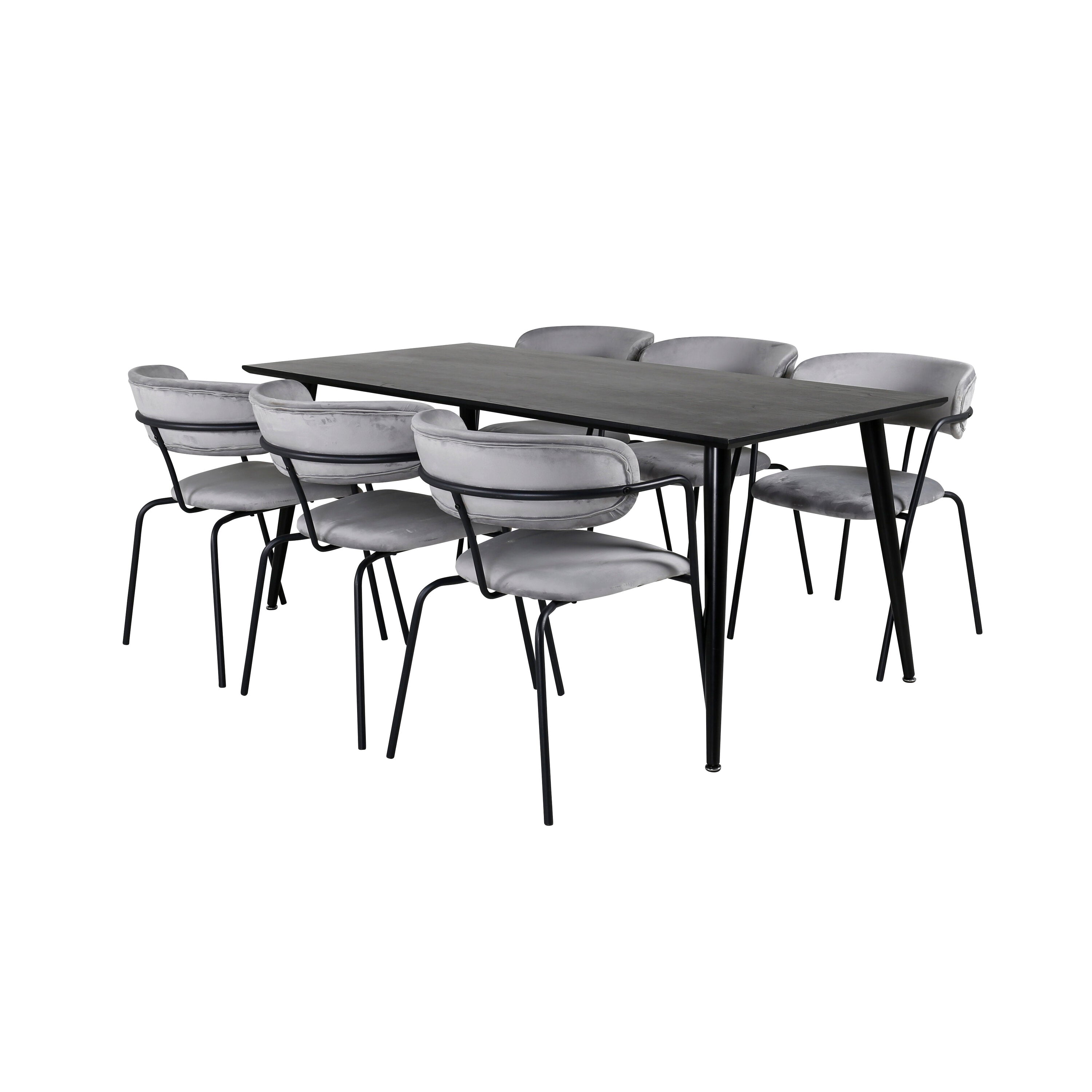 Dipp Esszimmerset + Arrow 180cm/6St. in Schwarz / Grau präsentiert im Onlineshop von KAQTU Design AG. Esszimmerset ist von Venture Home