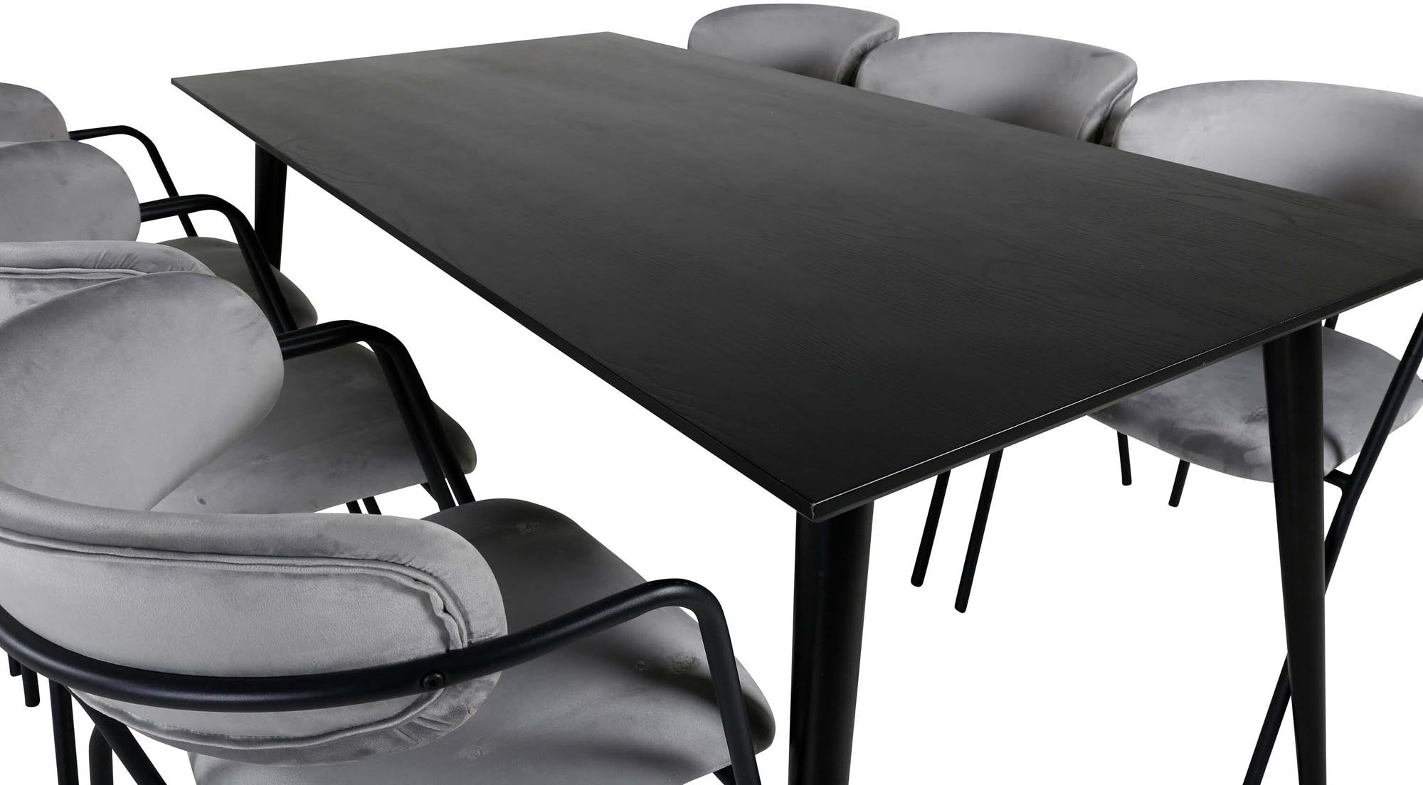 Stilvolles Dipp Esszimmerset von Venture Home: 180 cm Tisch mit 6 komfortablen Arrow-Stühlen für ein elegantes Esszimmerambiente.