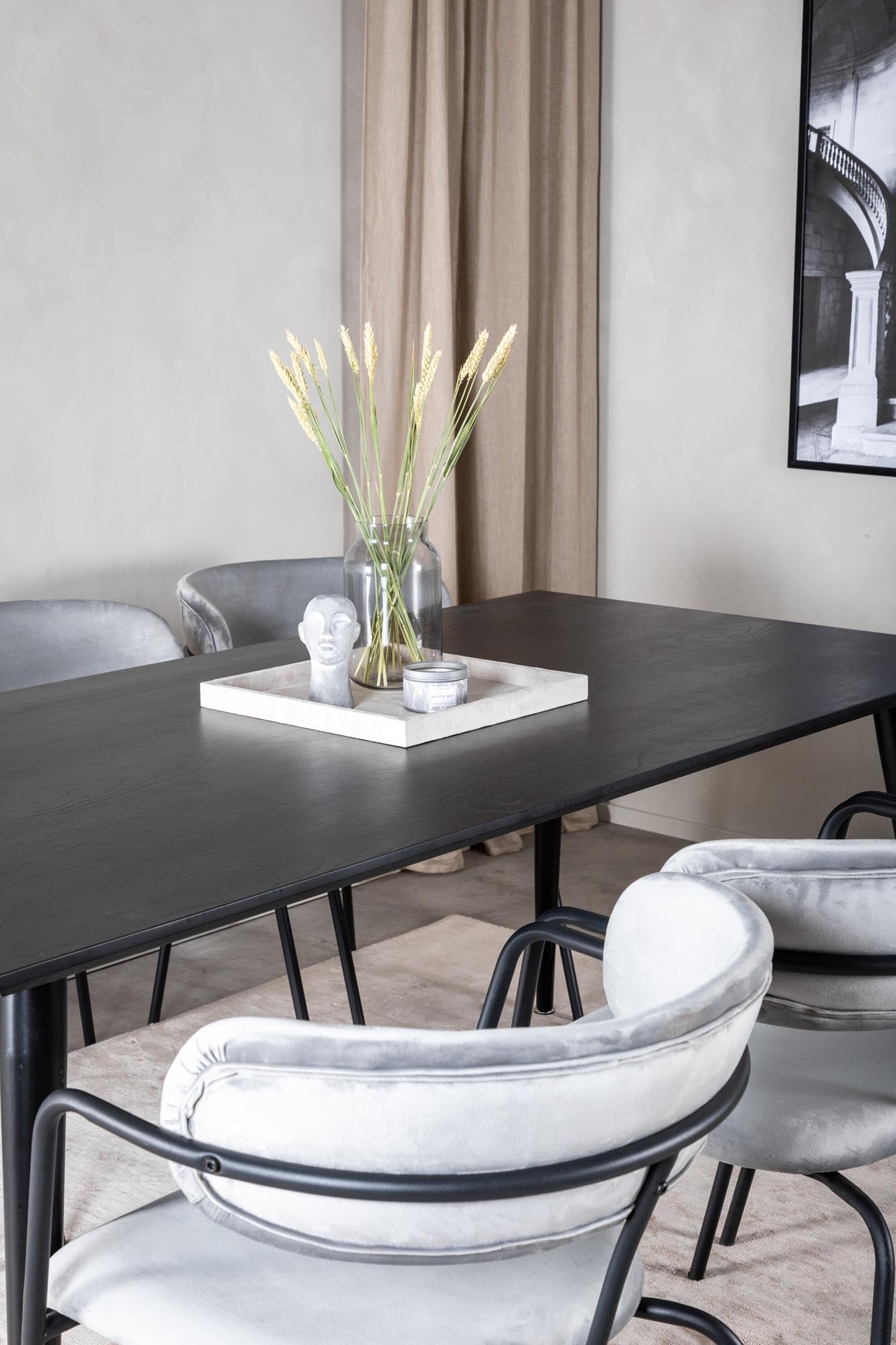 Dipp Esszimmerset + Arrow 180cm/6St. in Schwarz / Grau präsentiert im Onlineshop von KAQTU Design AG. Esszimmerset ist von Venture Home