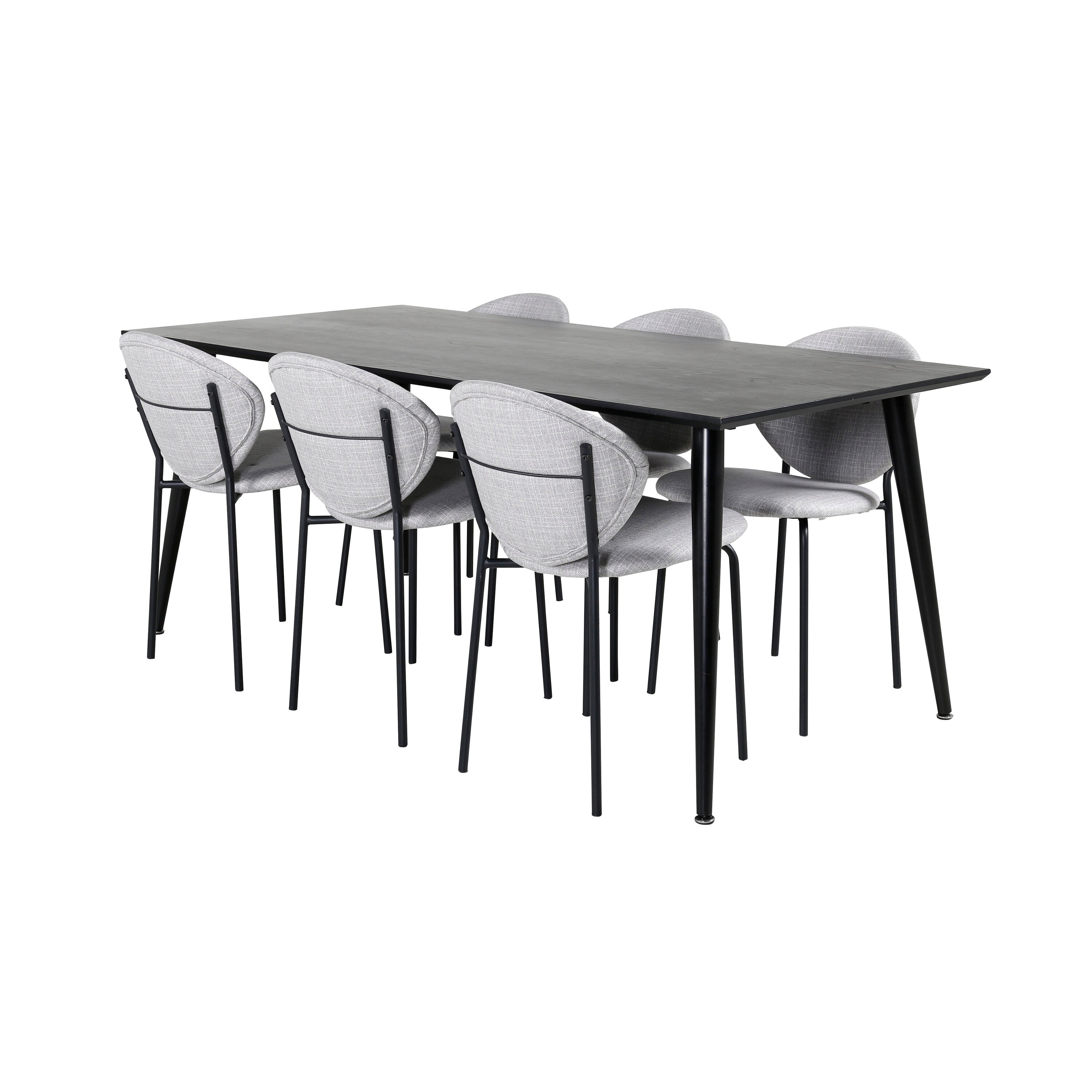 Dipp Esszimmerset + Vault 180cm/6St. in Schwarzgrau präsentiert im Onlineshop von KAQTU Design AG. Esszimmerset ist von Venture Home