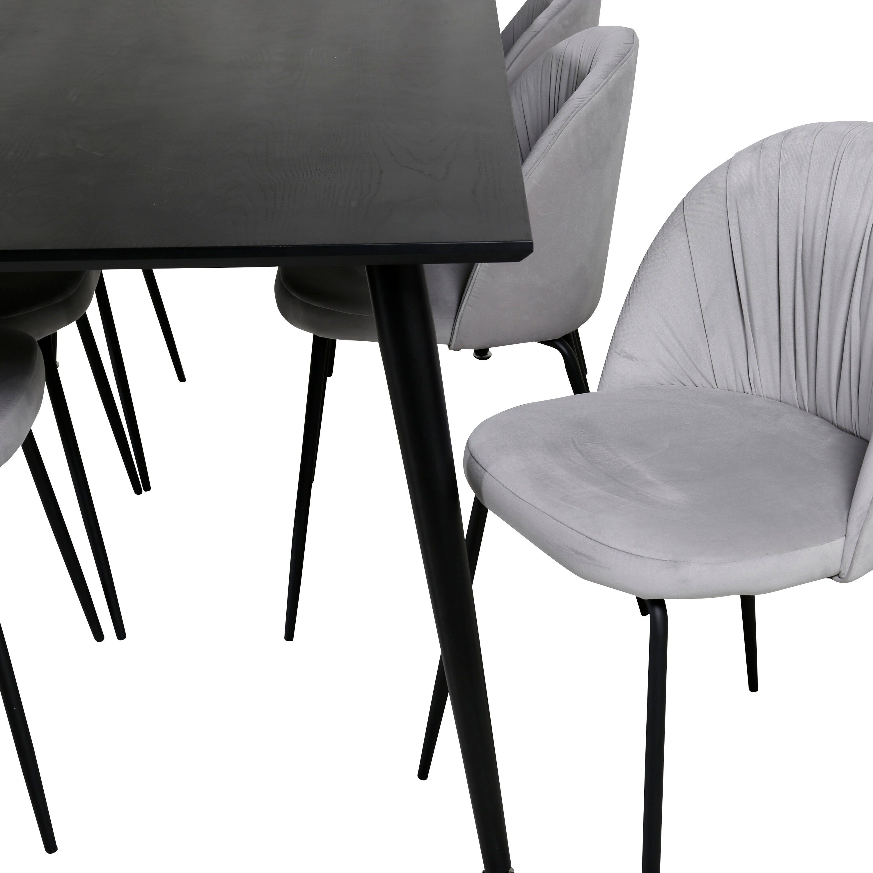Dipp Esszimmerset + Wrinkles 180cm/6St. in Schwarzgrau präsentiert im Onlineshop von KAQTU Design AG. Esszimmerset ist von Venture Home