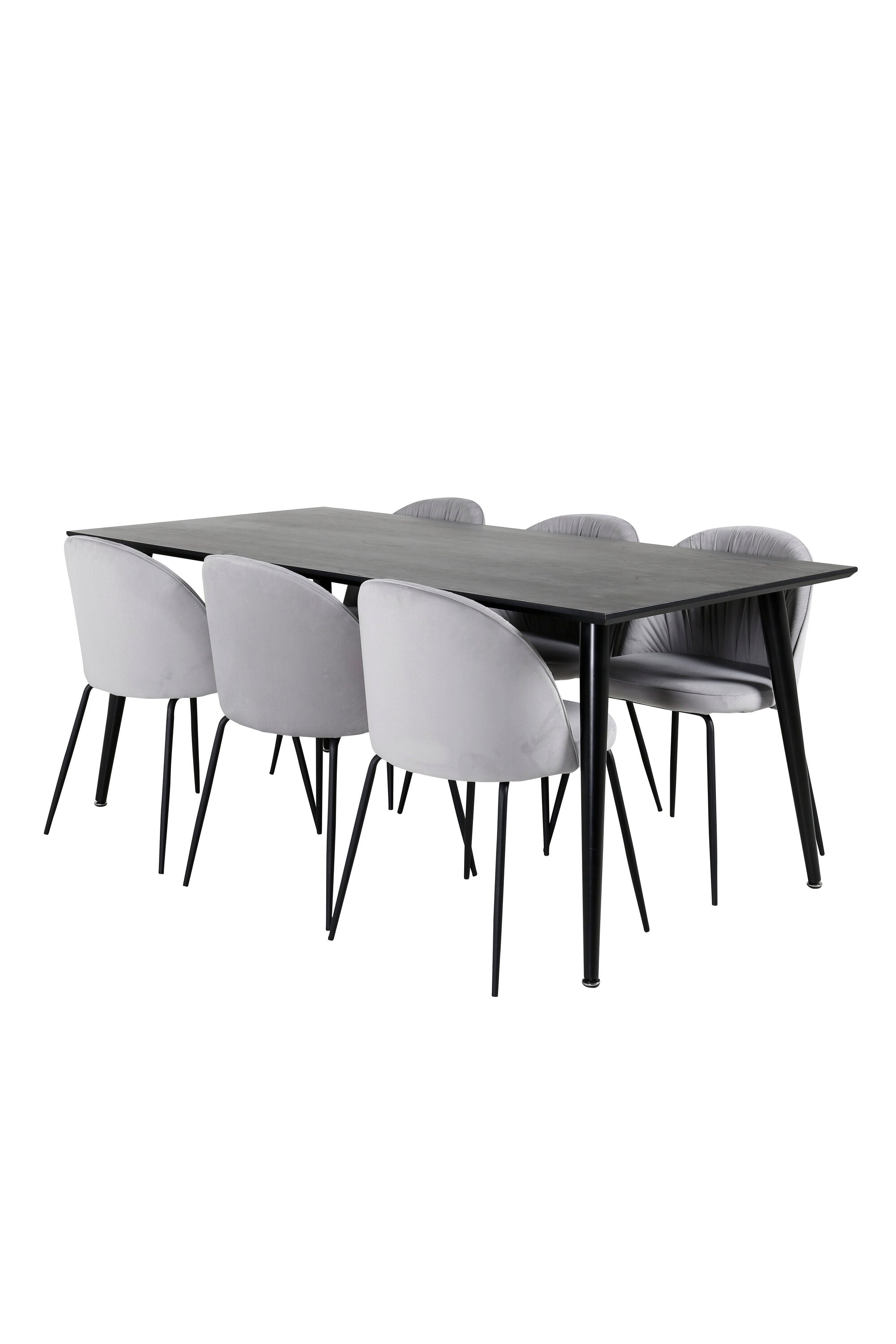 Dipp Esszimmerset + Wrinkles 180cm/6St. in Schwarzgrau präsentiert im Onlineshop von KAQTU Design AG. Esszimmerset ist von Venture Home
