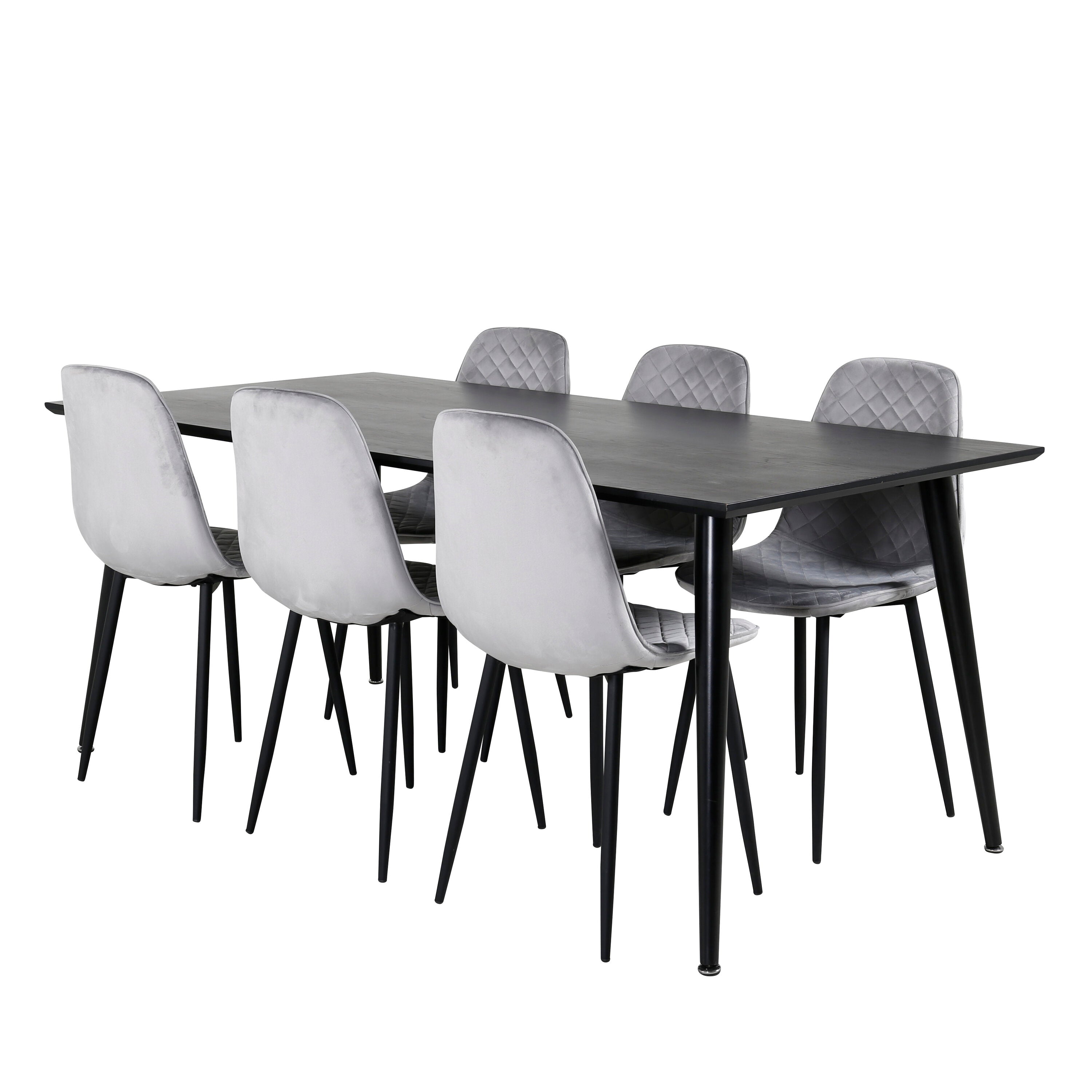 Dipp Esszimmerset + Polar Diamond 180cm/6St. in Schwarz / Grau präsentiert im Onlineshop von KAQTU Design AG. Esszimmerset ist von Venture Home