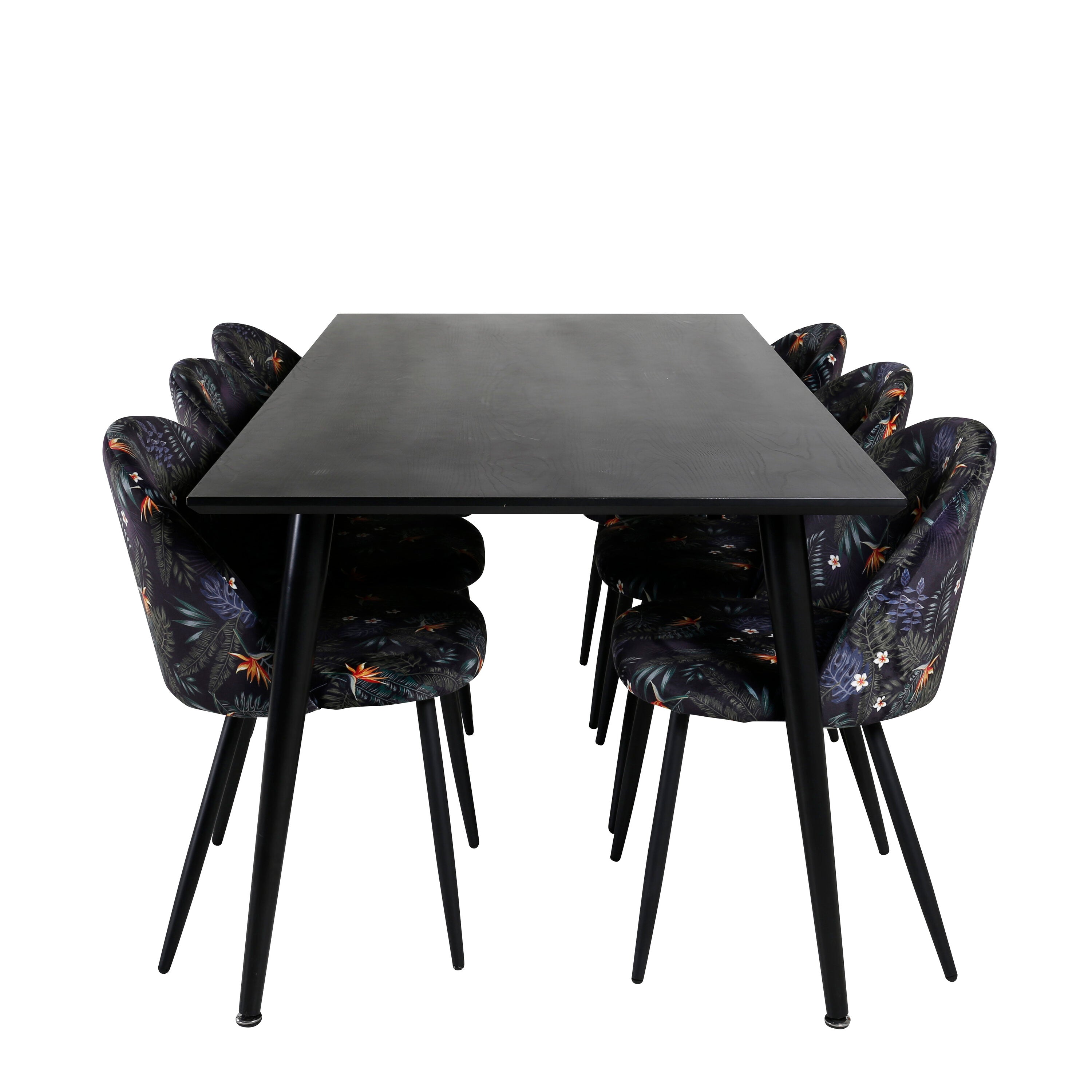 Dipp Esszimmerset + Velvet 180cm/6St. in Schwarz präsentiert im Onlineshop von KAQTU Design AG. Esszimmerset ist von Venture Home