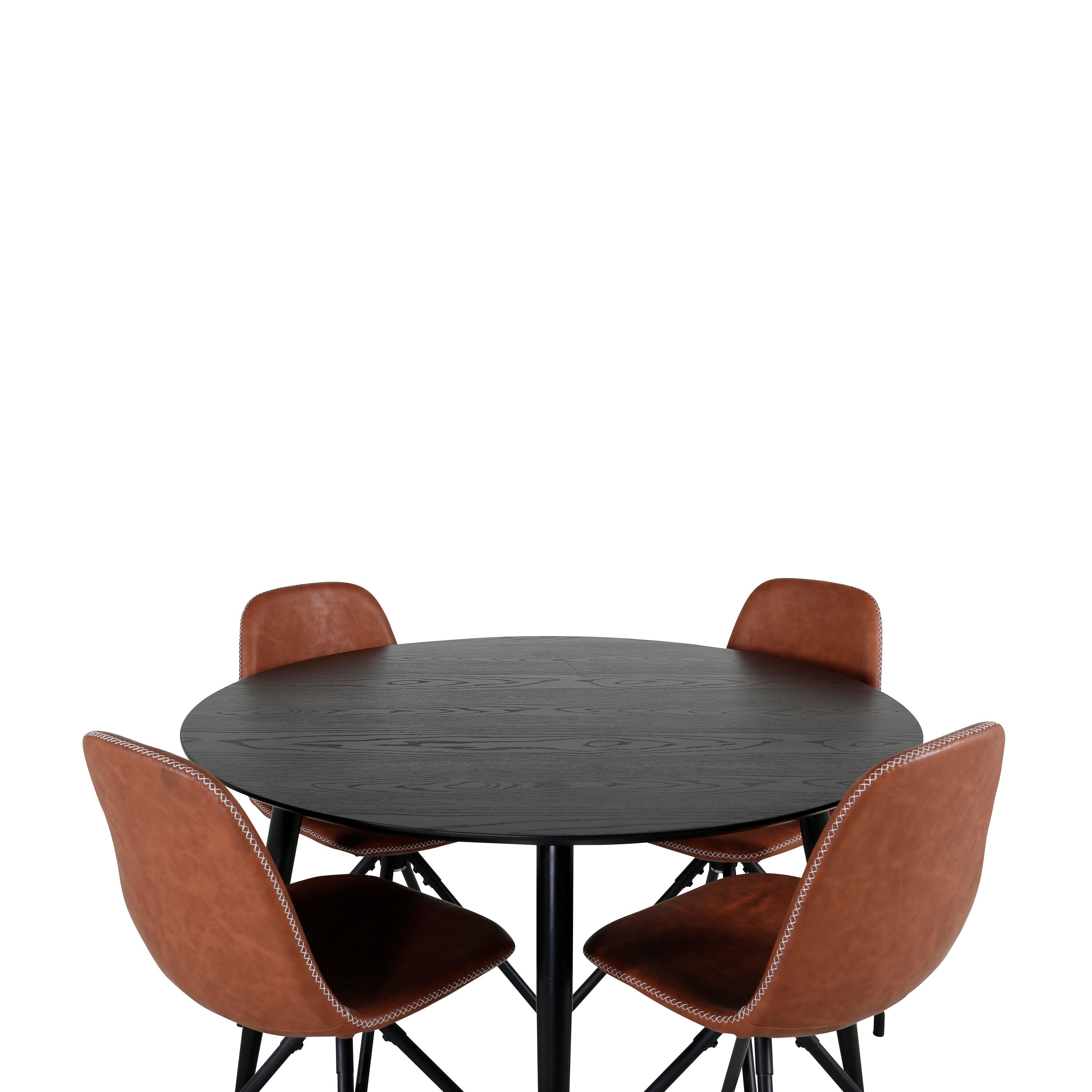 Dipp Esszimmerset + Polar ⌀115cm/4St. in Schwarz Braun präsentiert im Onlineshop von KAQTU Design AG. Esszimmerset ist von Venture Home