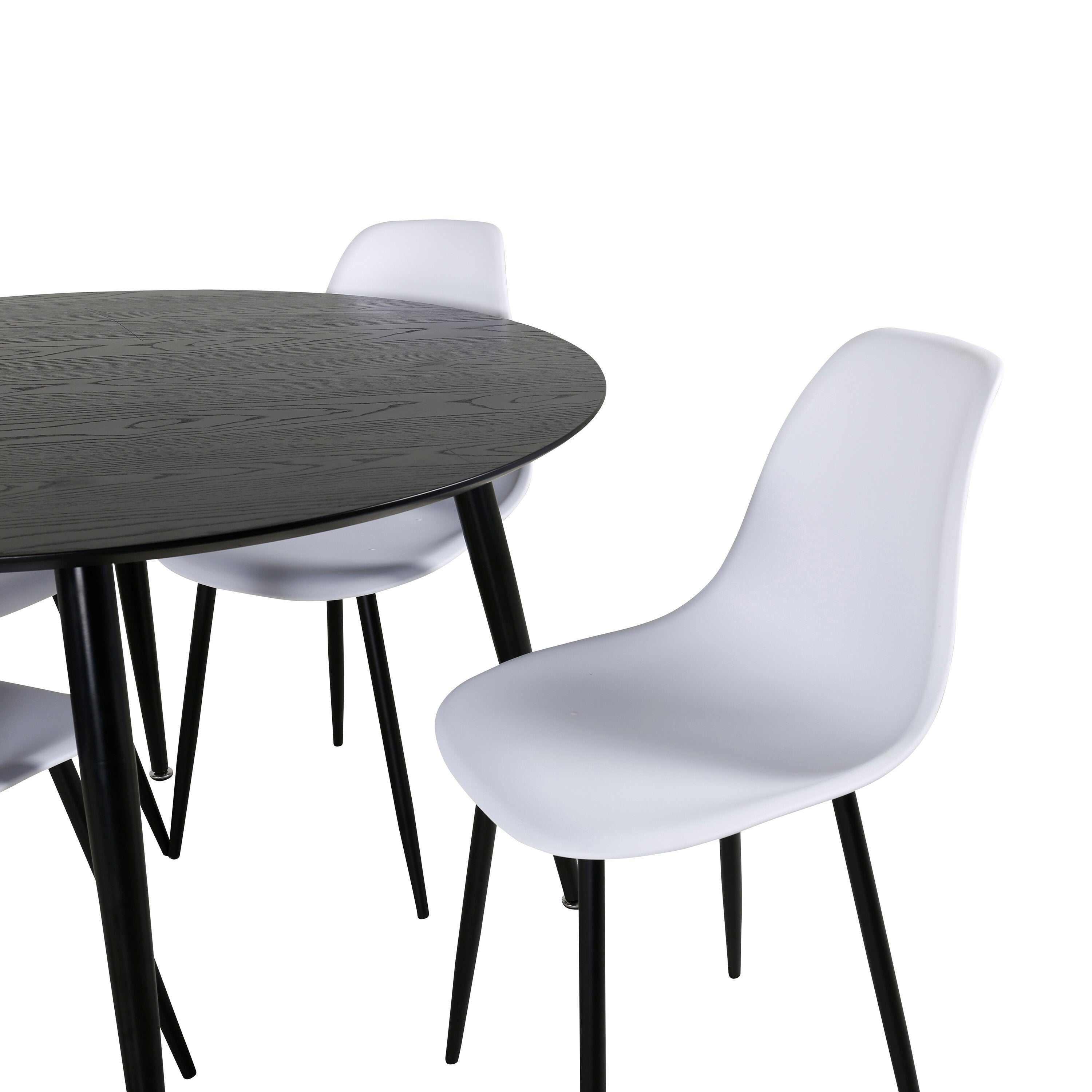 Dipp Esszimmerset + Polar Plastic ⌀115cm/4St. in Schwarz-Weiss präsentiert im Onlineshop von KAQTU Design AG. Esszimmerset ist von Venture Home