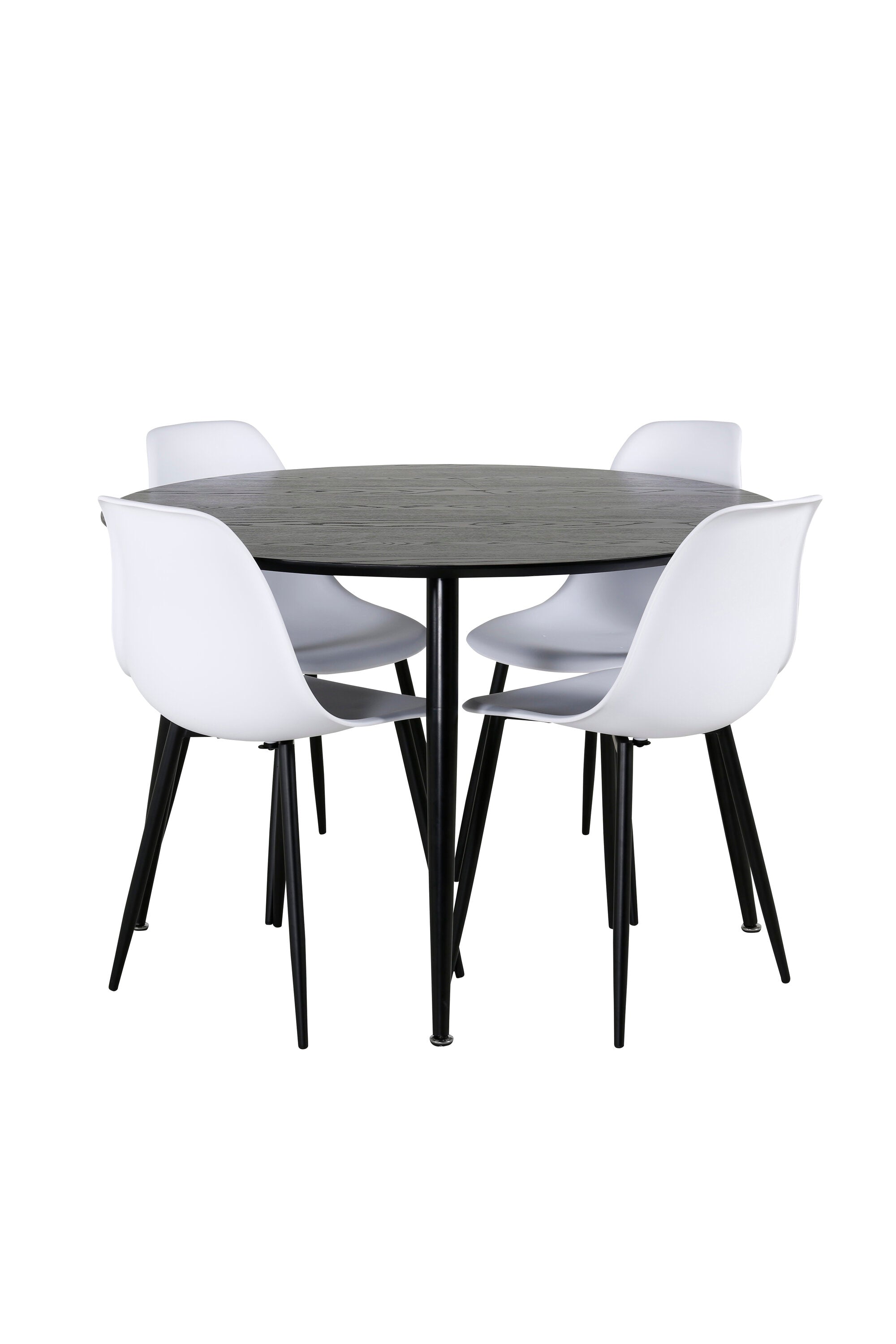 Dipp Esszimmerset + Polar Plastic ⌀115cm/4St. in Schwarz-Weiss präsentiert im Onlineshop von KAQTU Design AG. Esszimmerset ist von Venture Home