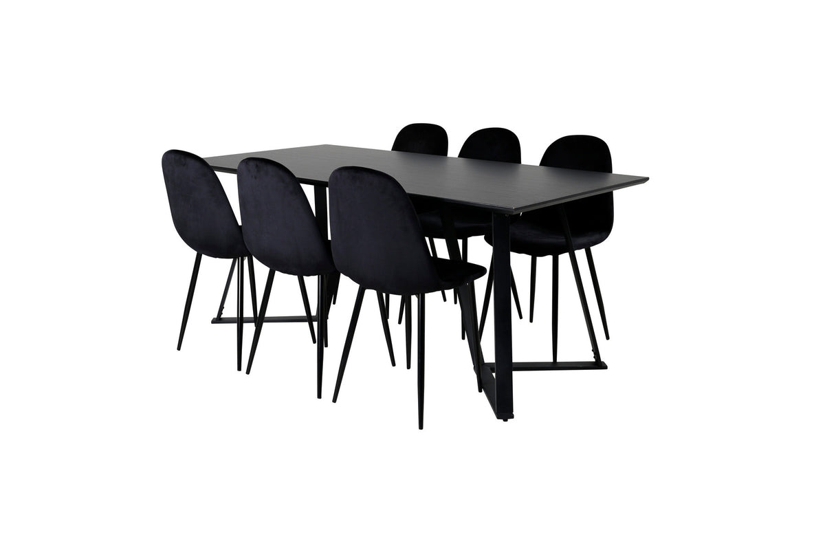 Marina Esszimmerset Polar 180cm/6St. in Schwarz präsentiert im Onlineshop von KAQTU Design AG. Esszimmerset ist von Venture Home
