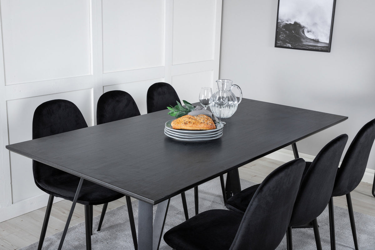 Marina Esszimmerset Polar 180cm/6St. in Schwarz präsentiert im Onlineshop von KAQTU Design AG. Esszimmerset ist von Venture Home