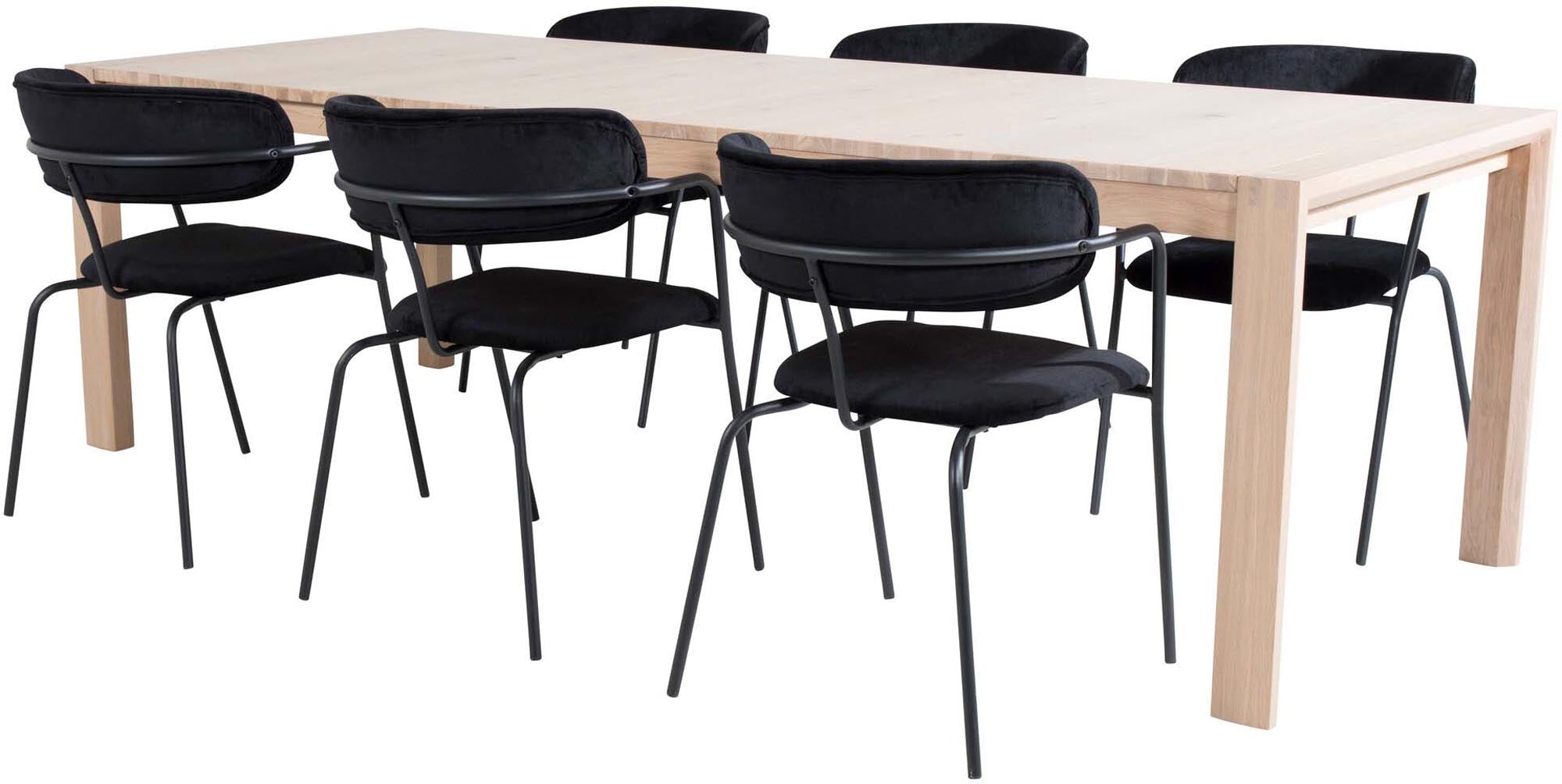 Slider Esszimmerset ausziehbar + Arrow 170cm/6St. in Schwarz präsentiert im Onlineshop von KAQTU Design AG. Esszimmerset ist von Venture Home